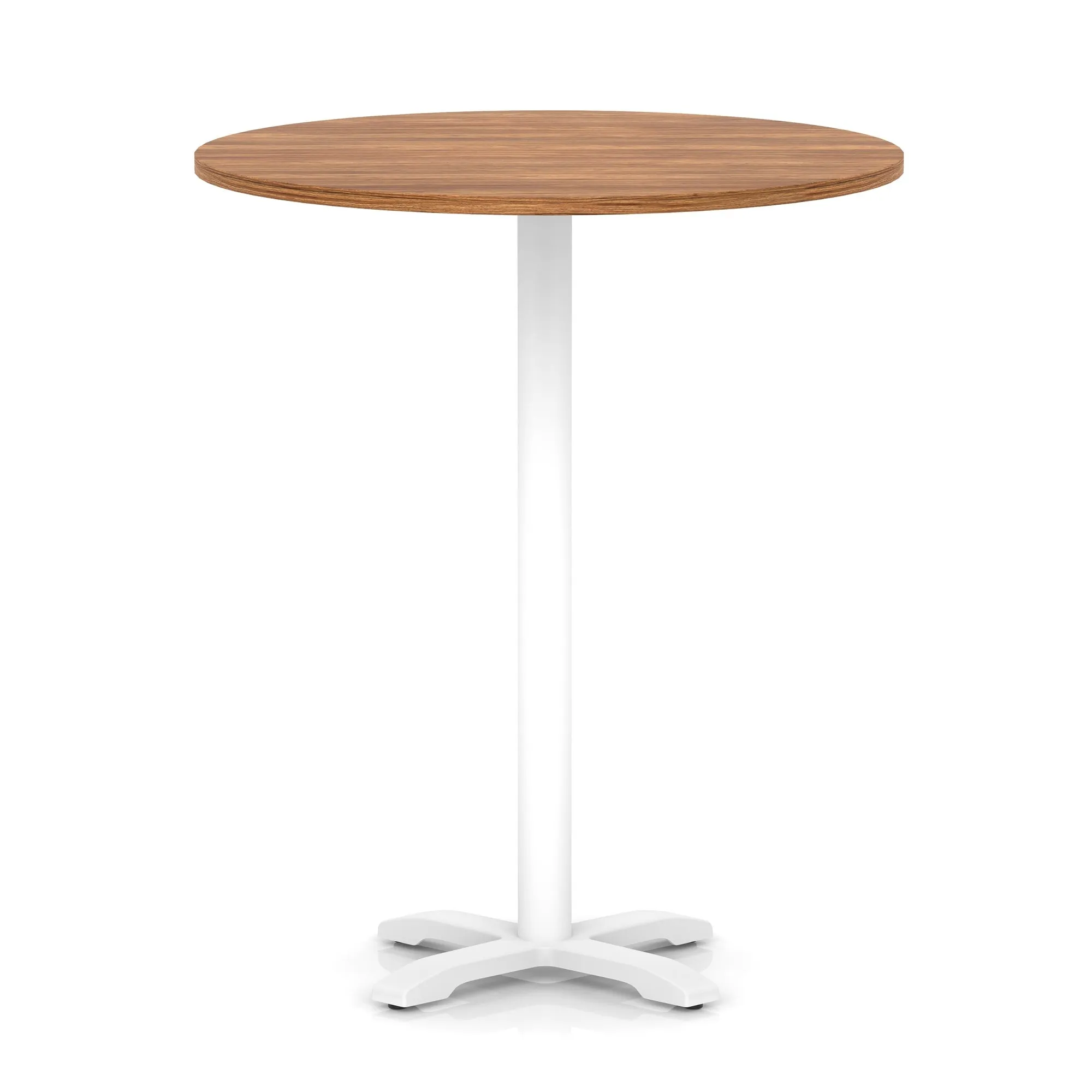 EE - Italia Round Poseur Table With Cross Base White Leg