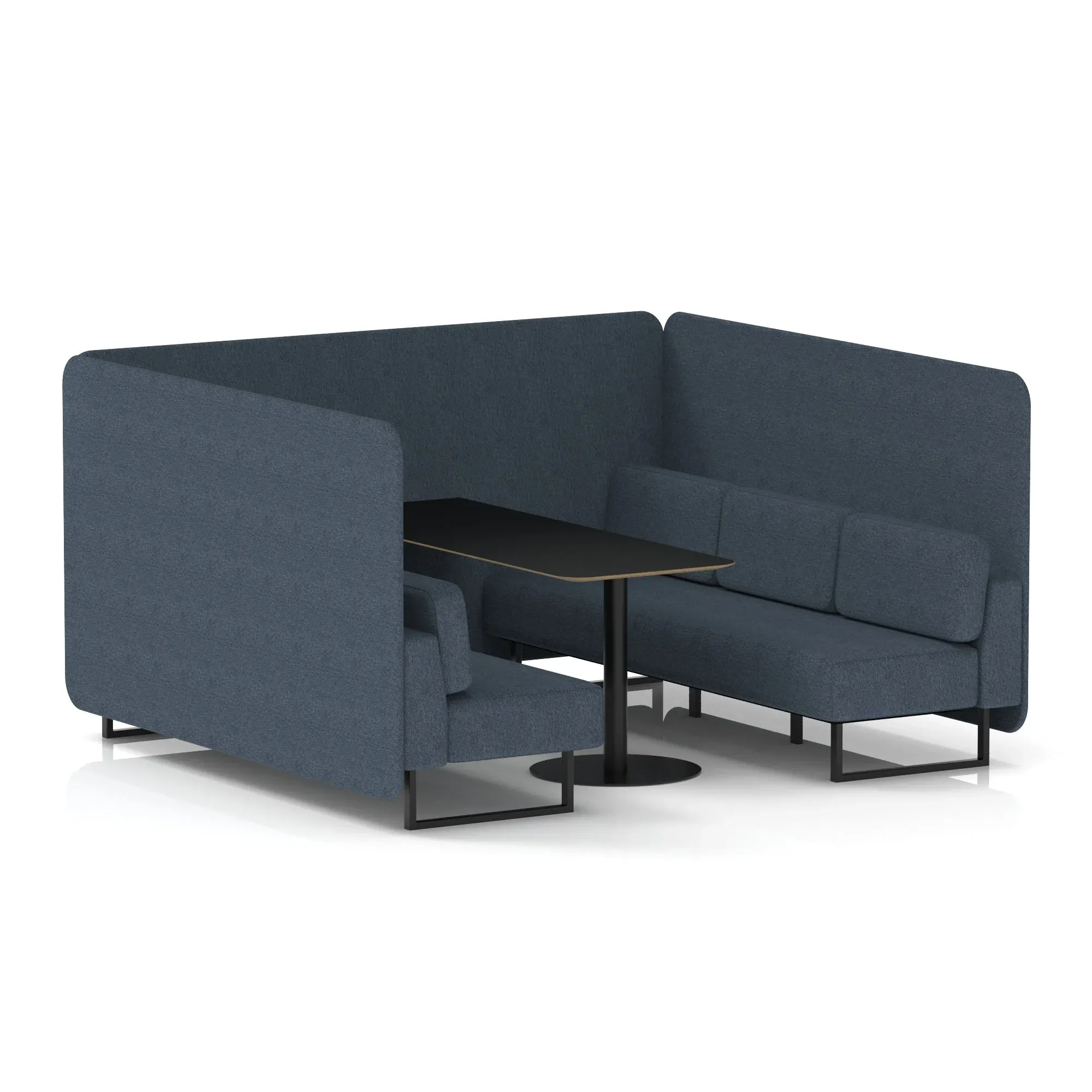 EE - Brixworth Bench Booth With Black Table In Single Tone