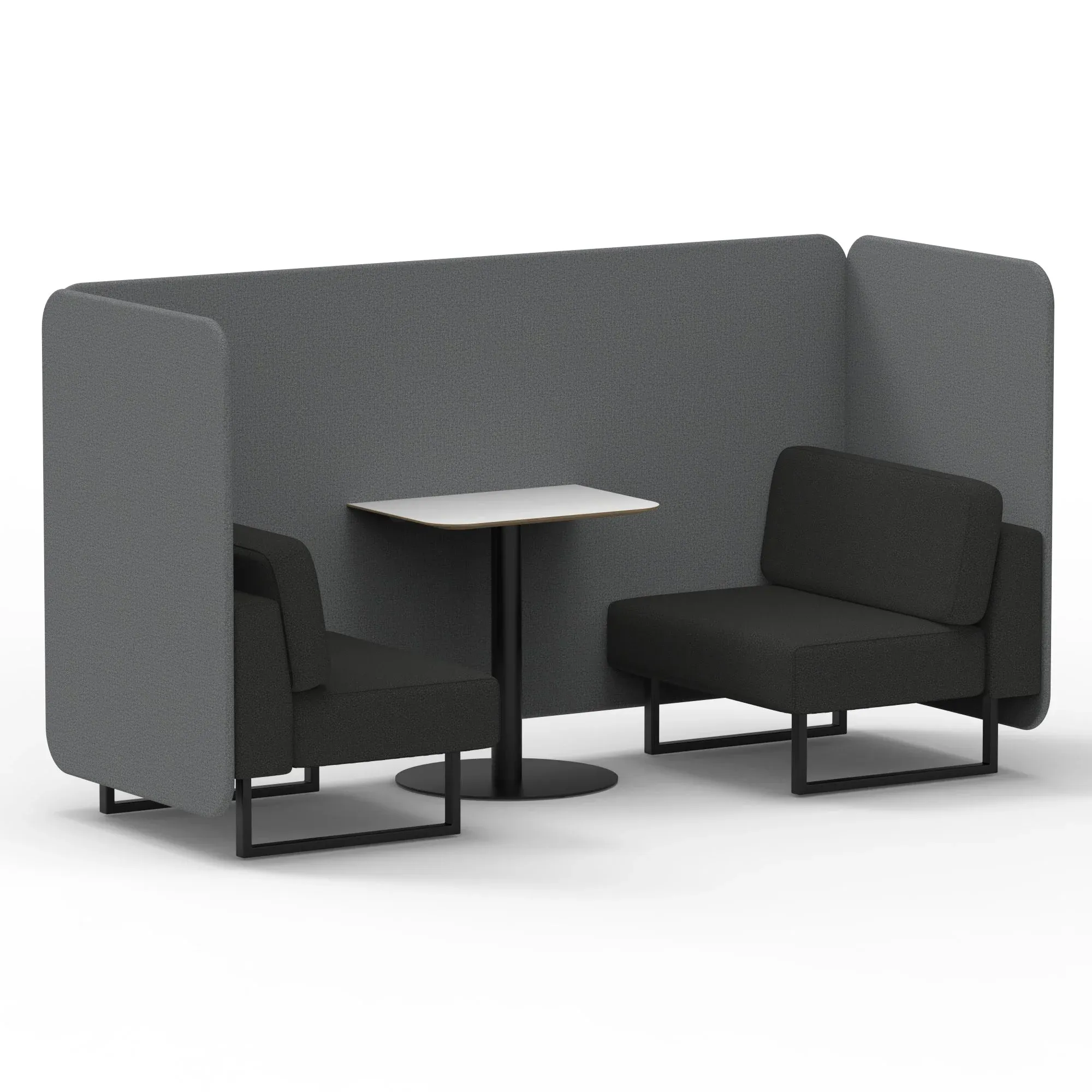 Brixworth Bench Booth With White Table In Two Tone