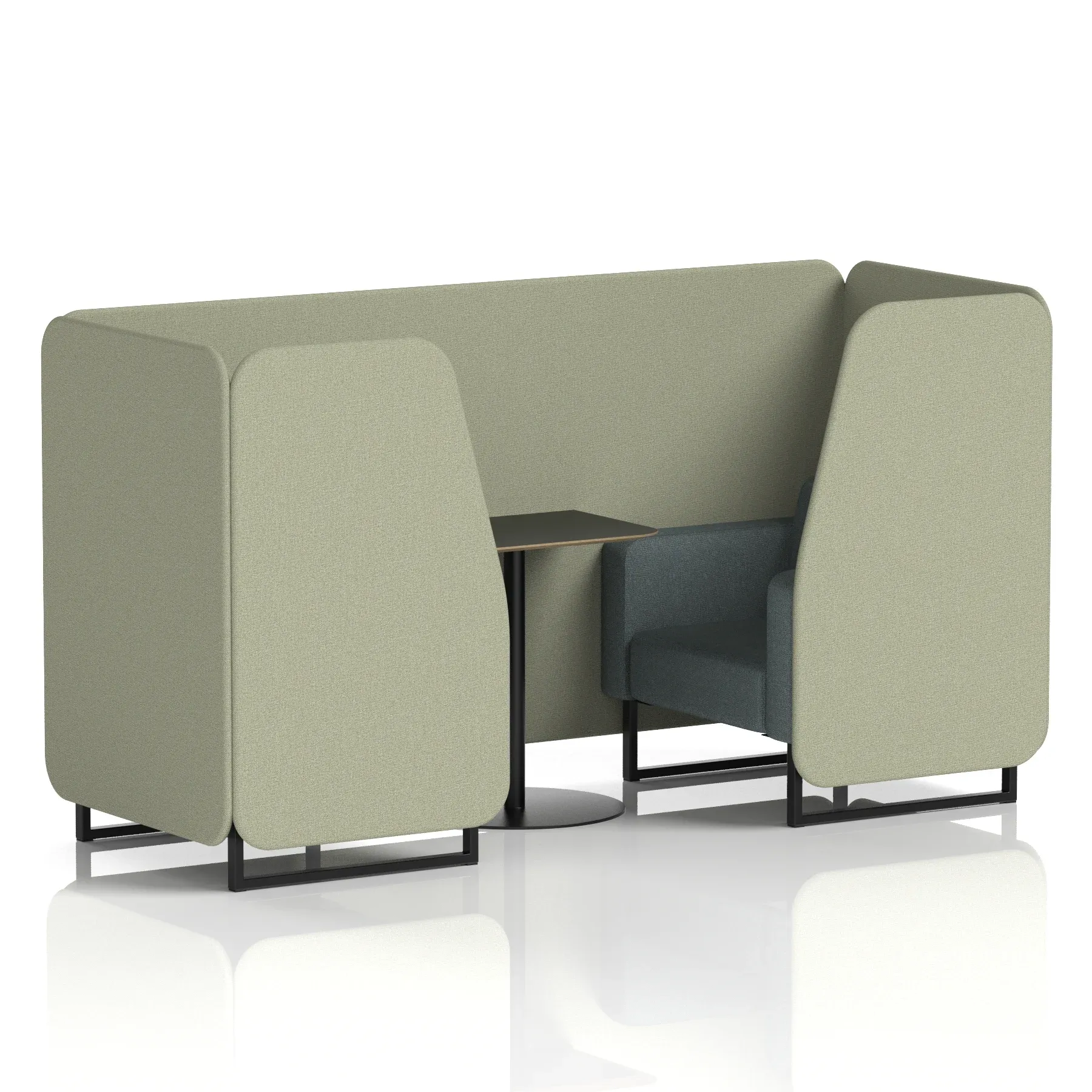 Brixworth Booth With Black Table In Two Tone