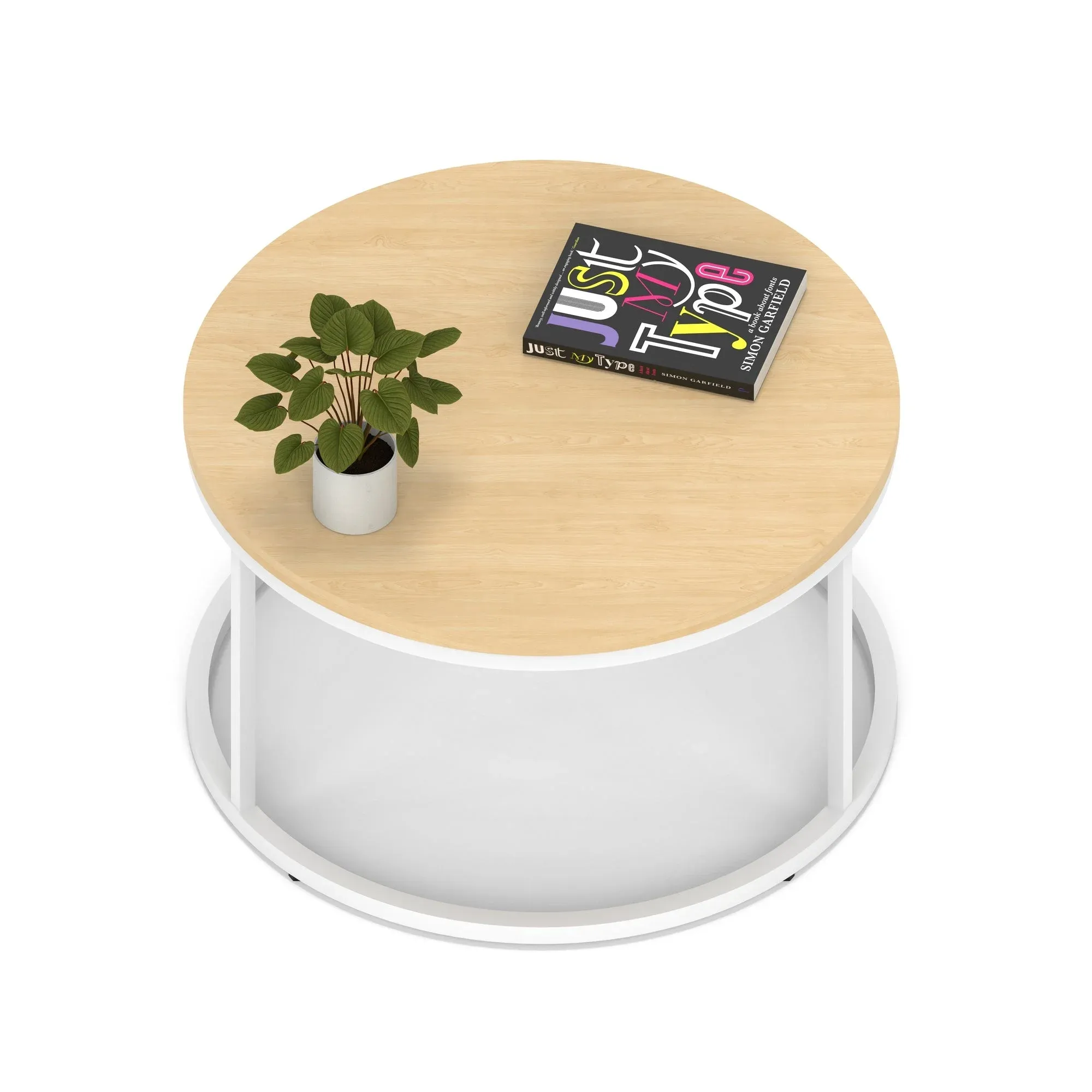 Impulse Round Coffee Table With Metal Frame