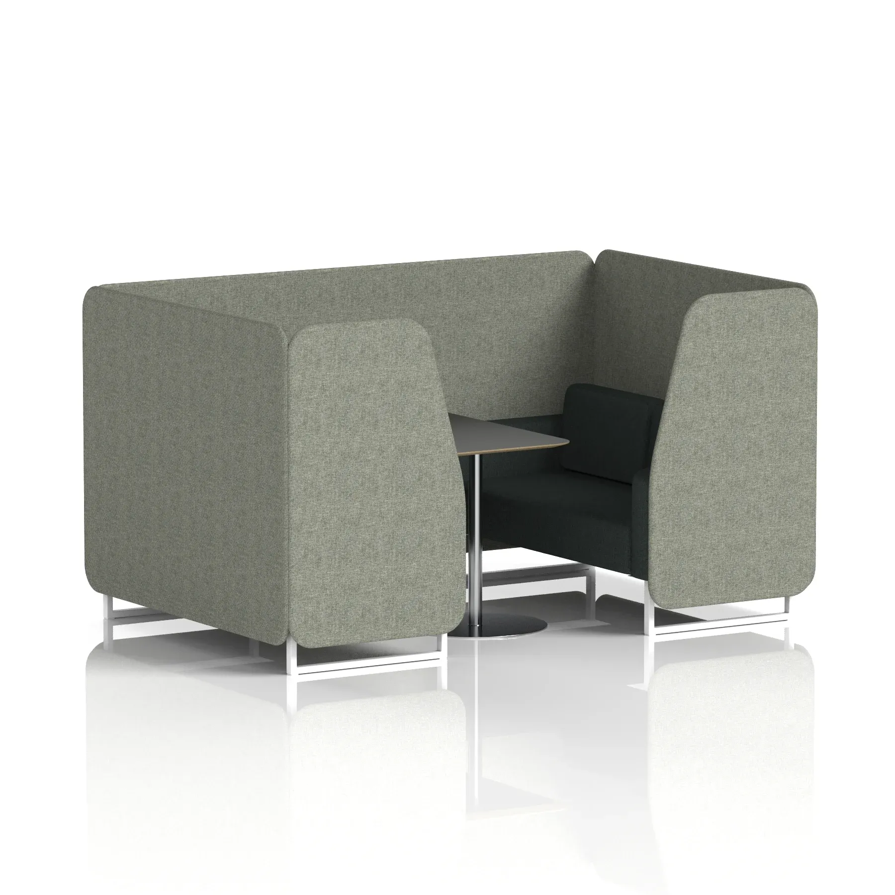 Brixworth Booth With Black Table In Two Tone