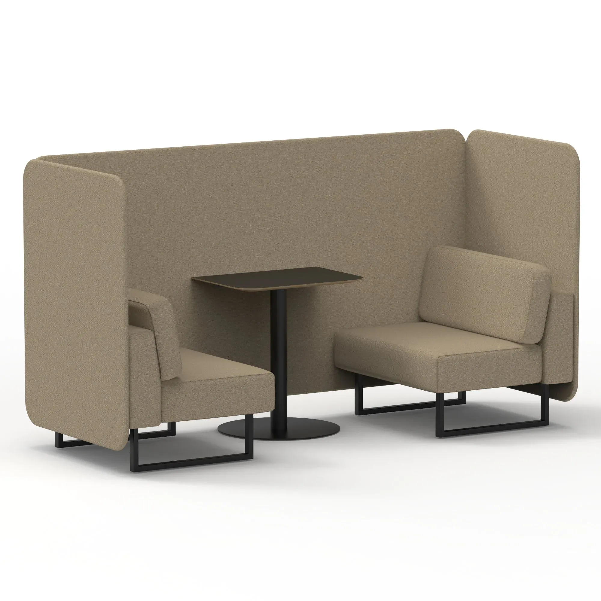 Brixworth Bench Booth With Black Table In Single Tone