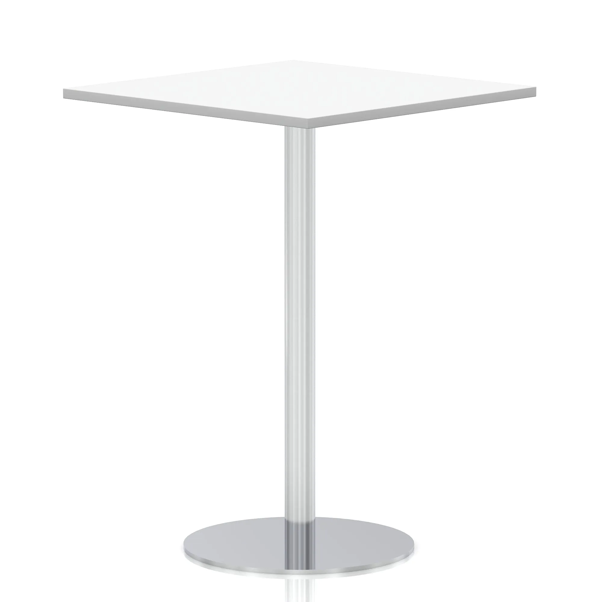 Italia Square Poseur Table Silver Leg