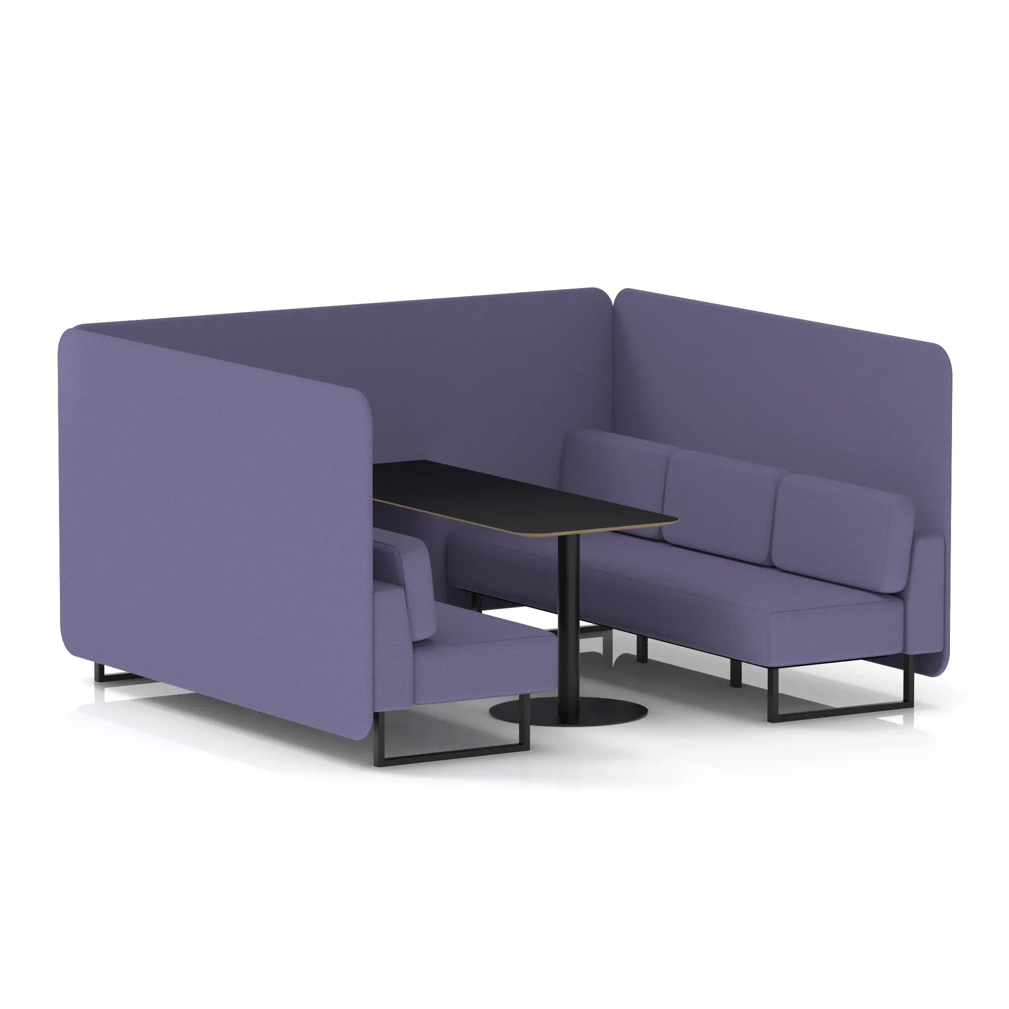 Brixworth Bench Booth With Black Table In Single Tone