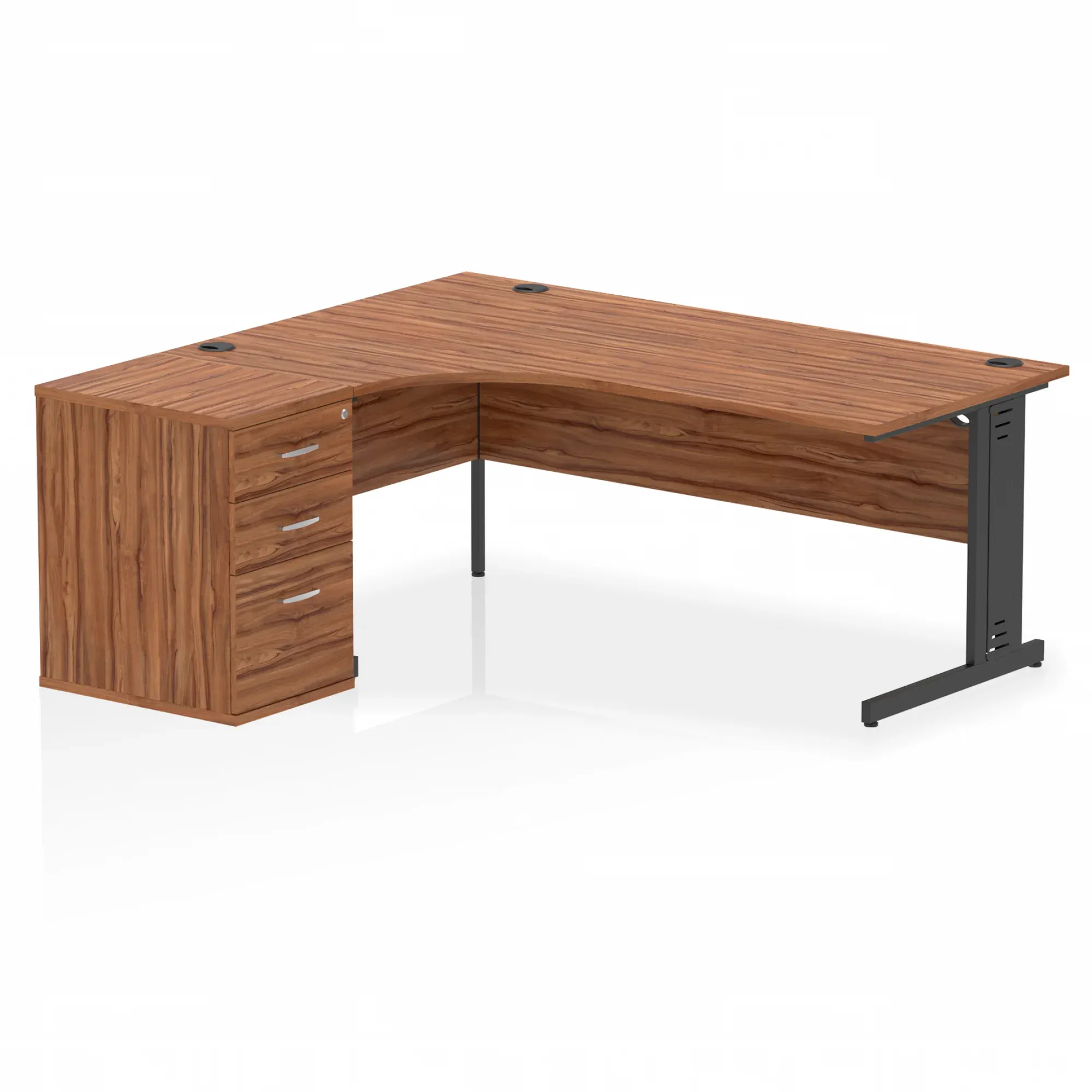 Impulse 1800mm Cable Managed Left Crescent Desk Workstation