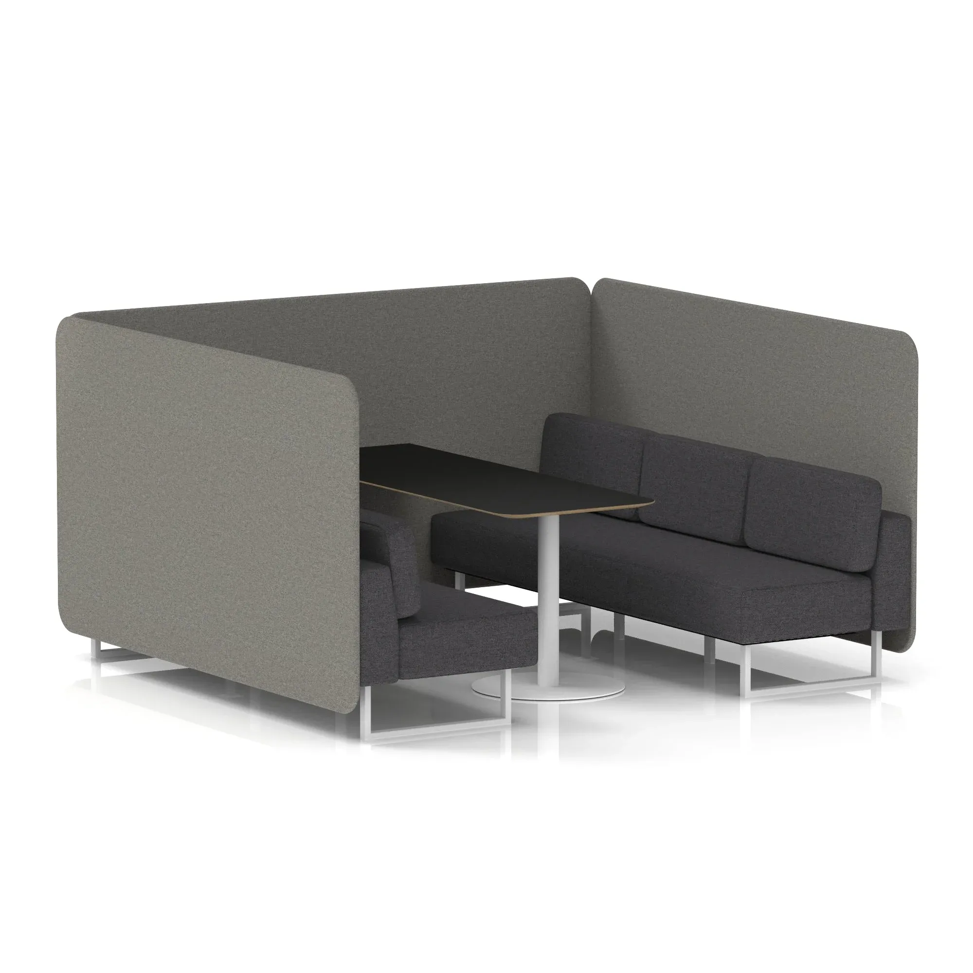 Brixworth Bench Booth With Black Table In Two Tone