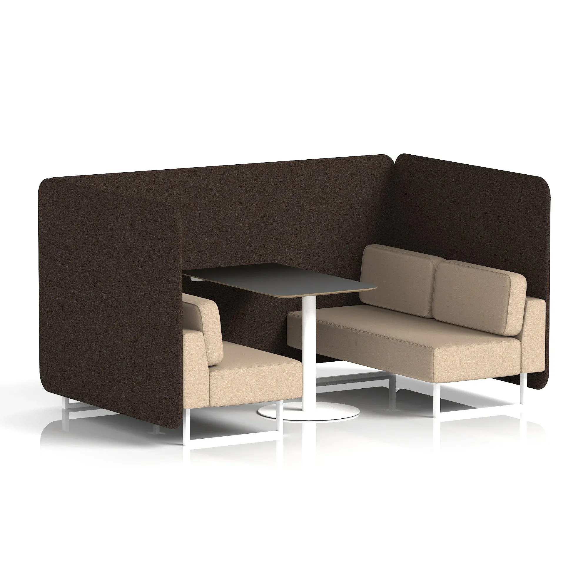 Brixworth Bench Booth With Black Table In Two Tone