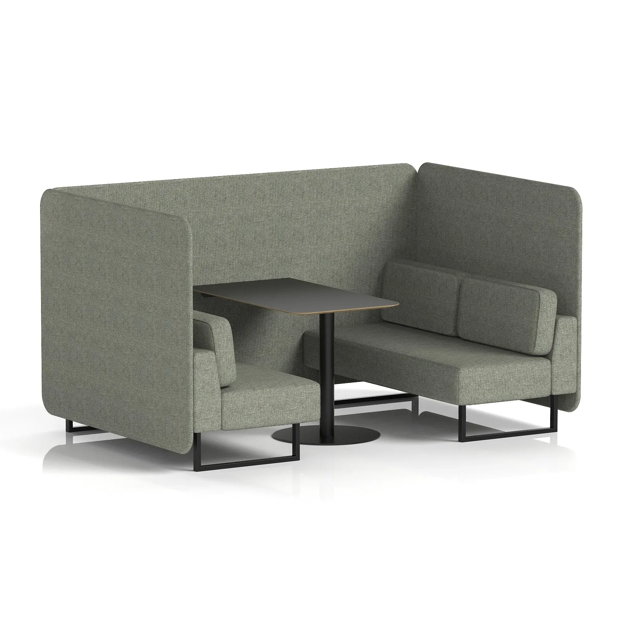 Brixworth Bench Booth With Black Table In Single Tone