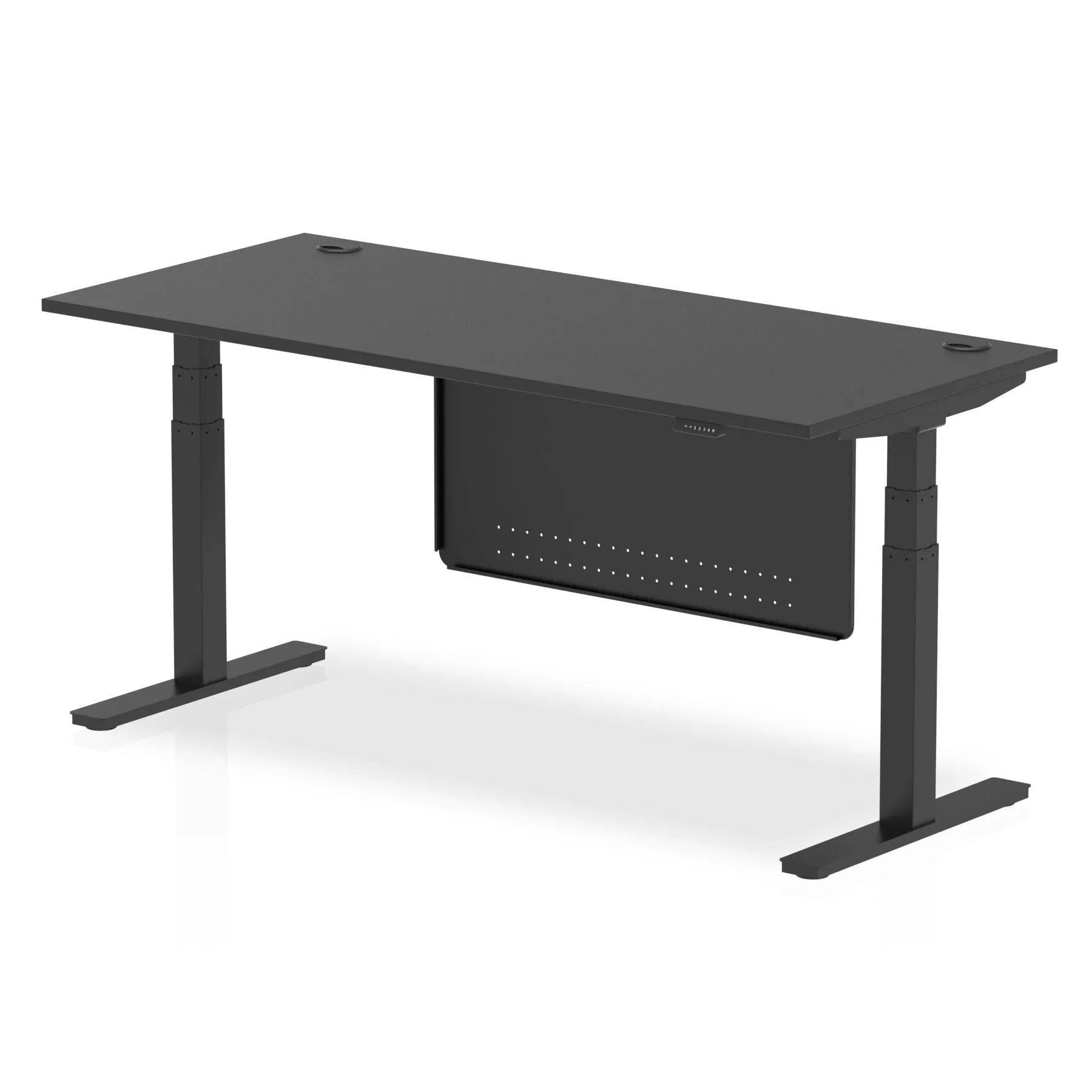 EE - Air Height Adjustable Desk with Cable Ports with Steel Modesty Panel
