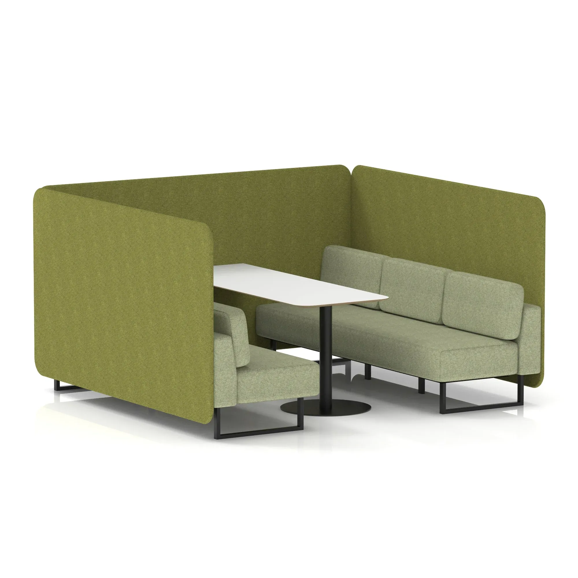EE - Brixworth Bench Booth With White Table In Two Tone