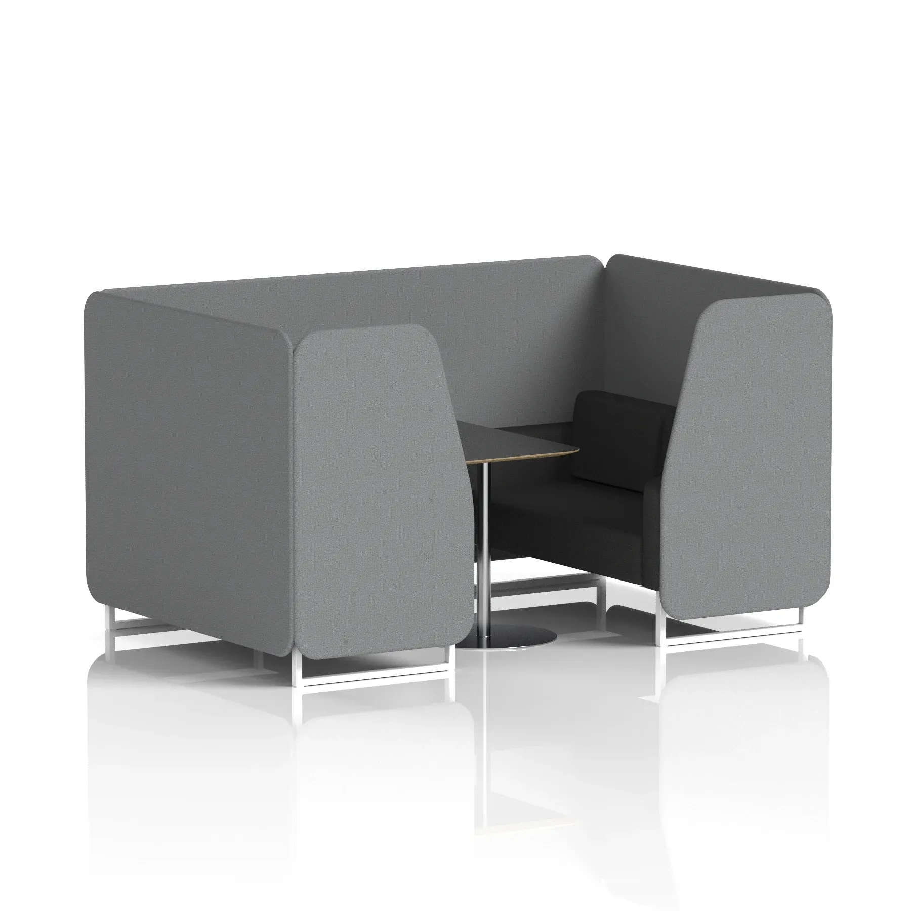 Brixworth Booth With Black Table In Two Tone