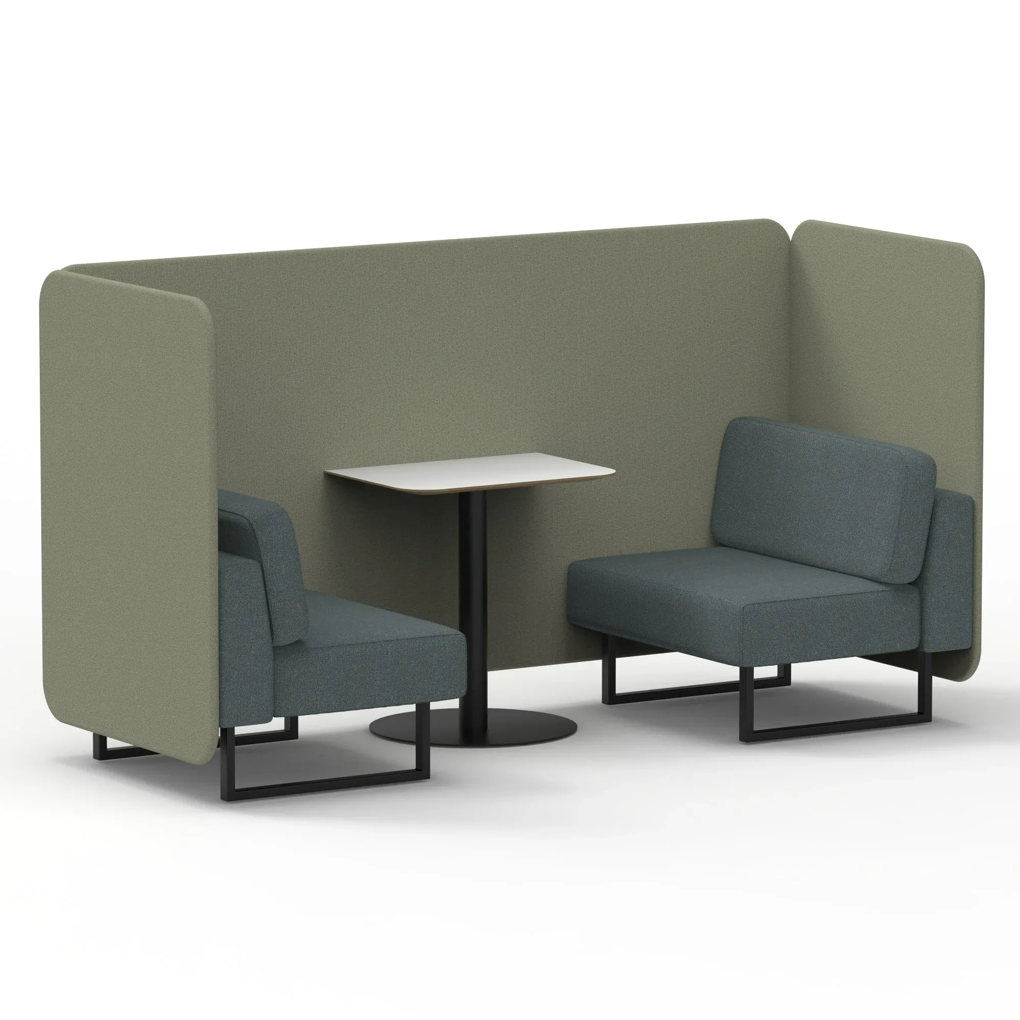 Brixworth Bench Booth With White Table In Two Tone