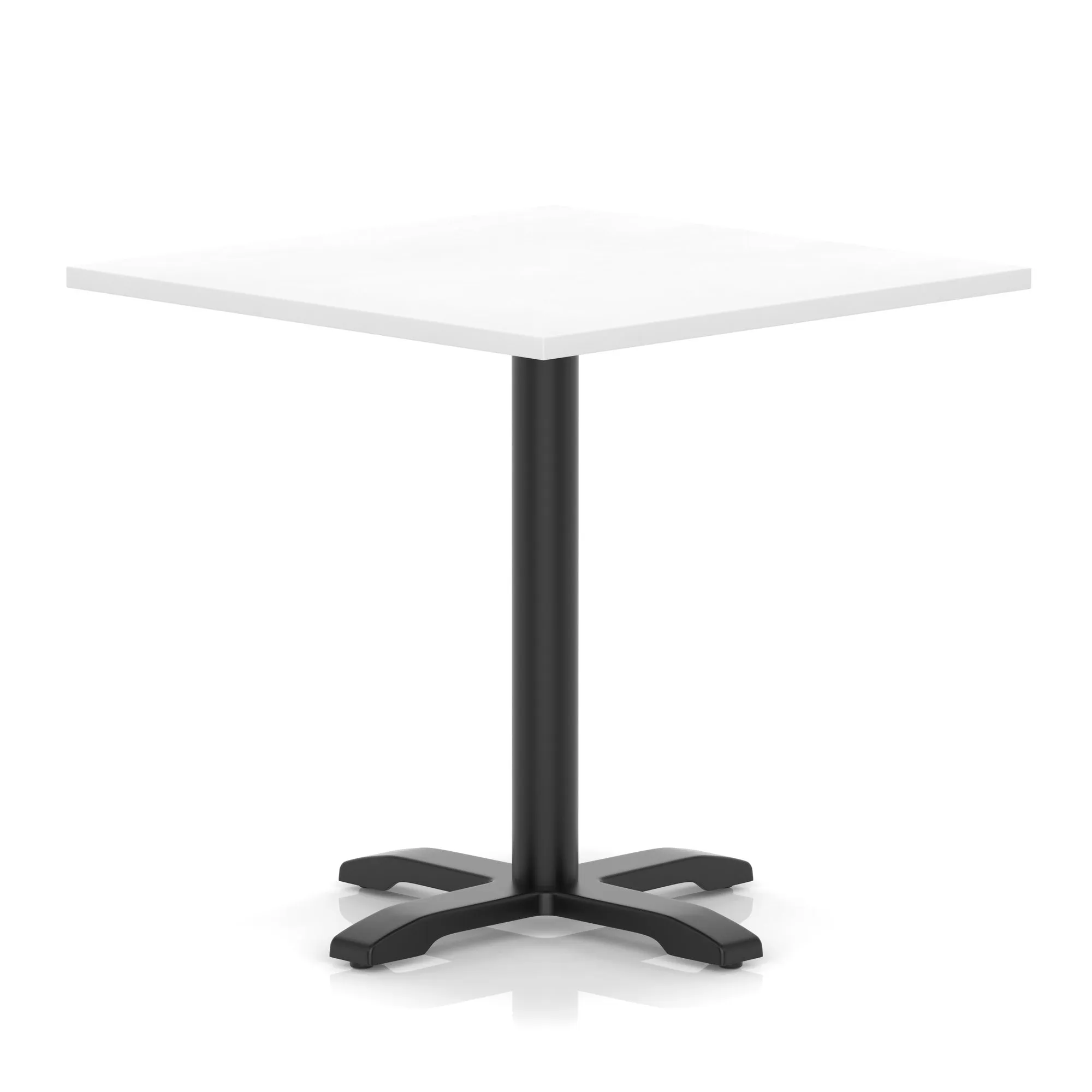 Italia Square Poseur Table With Cross Base Black Leg