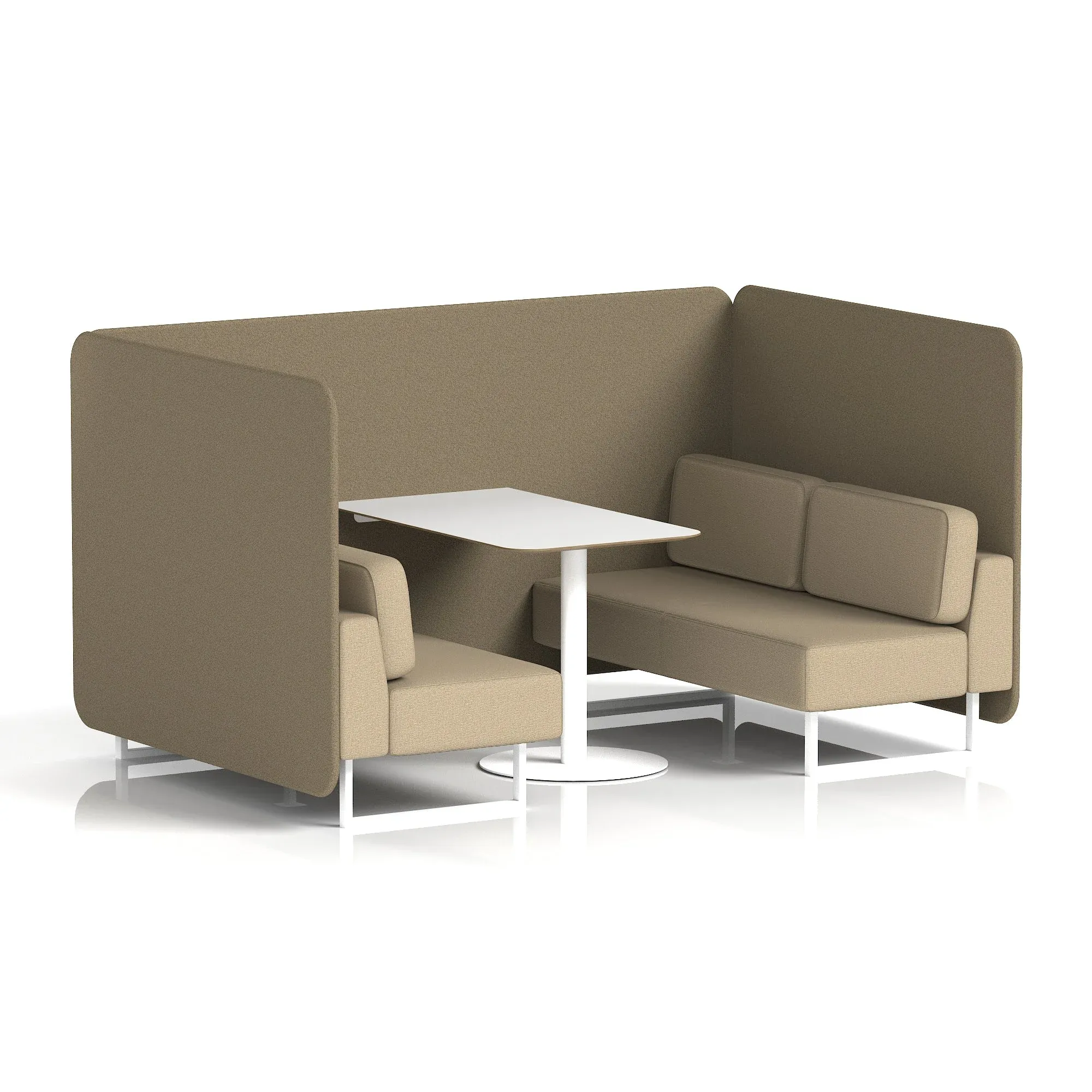 Brixworth Bench Booth With White Table In Two Tone