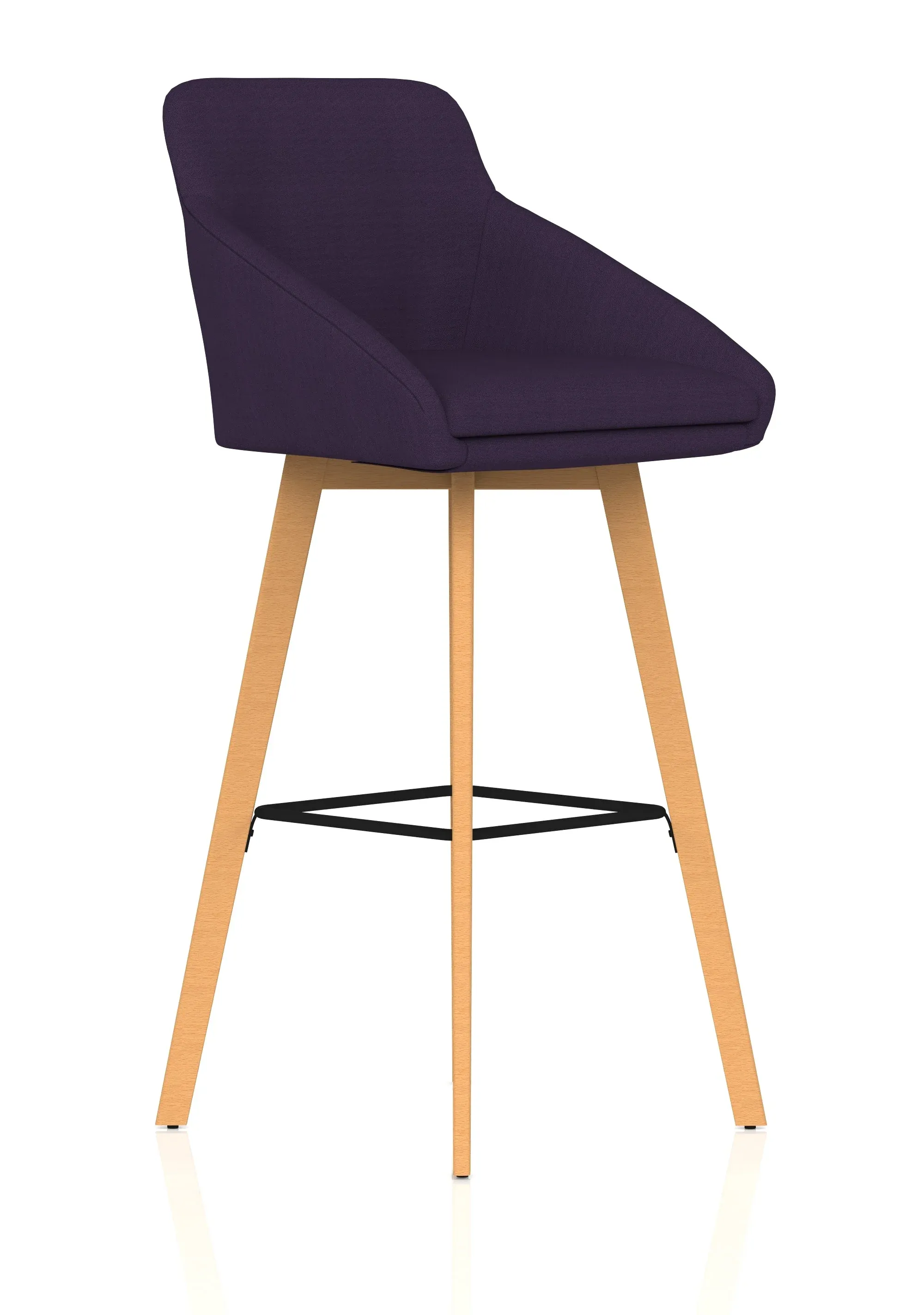 EE - Carmen Grey Fabric Wooden Leg High Stool Chair