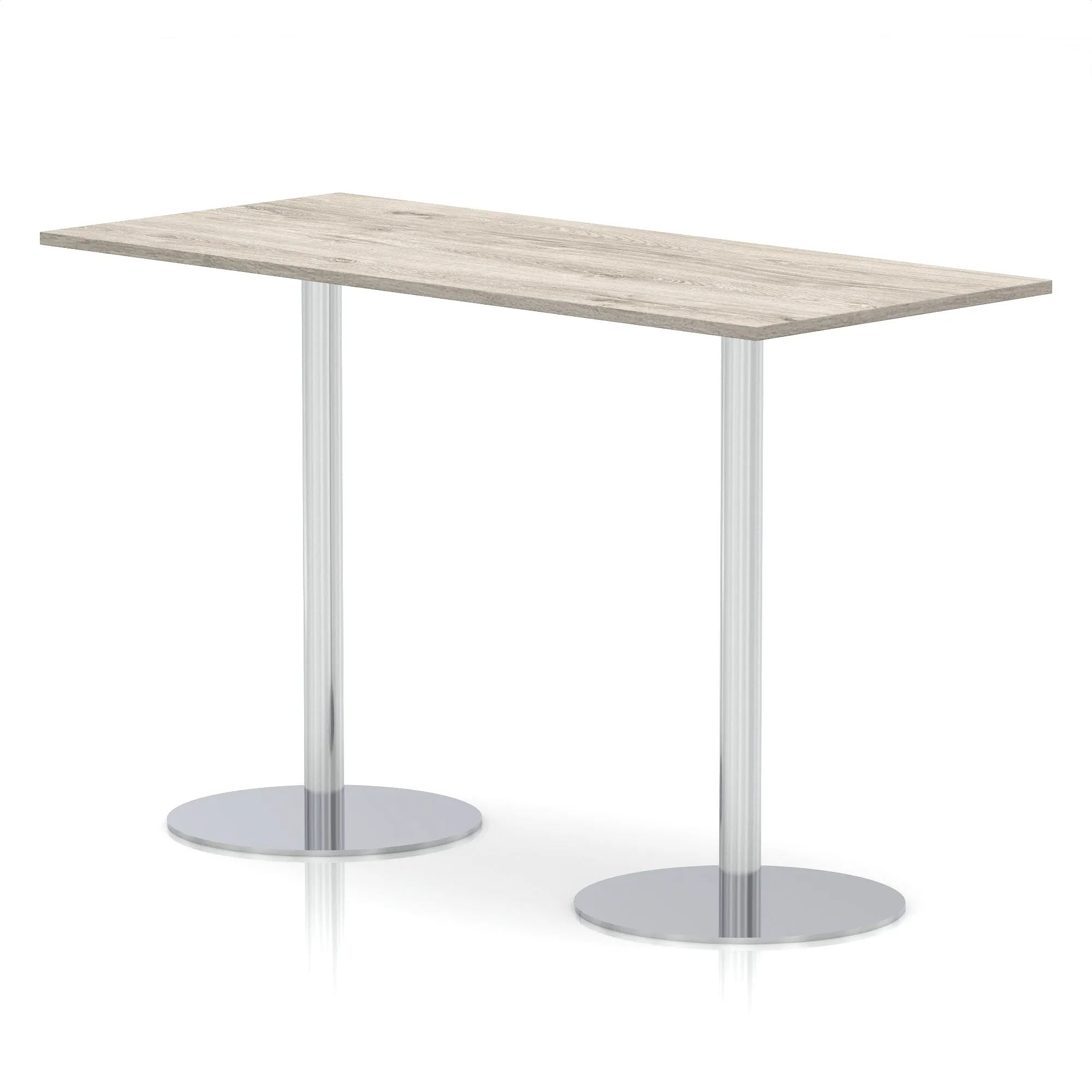 Italia Rectangular Poseur Table Silver Leg