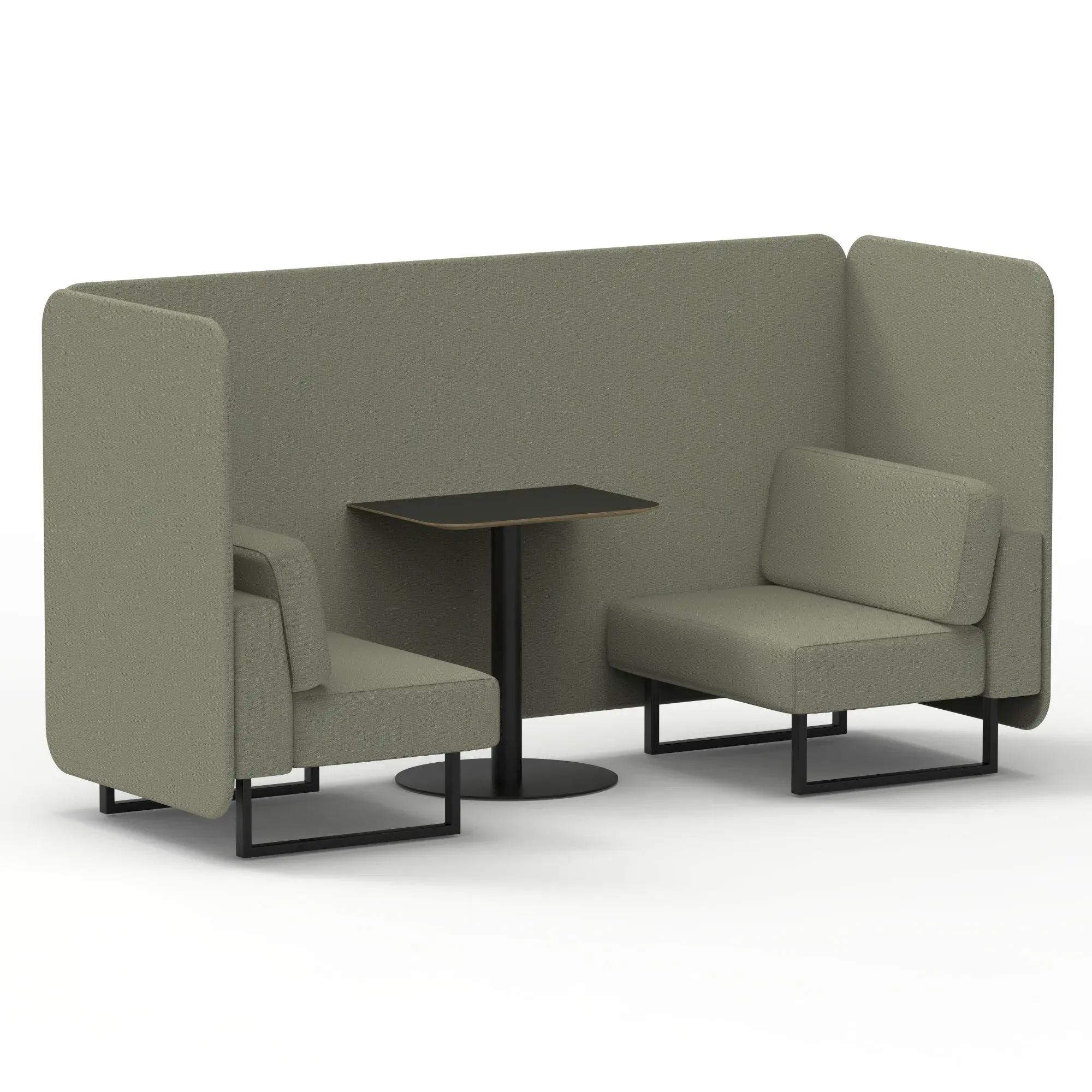 Brixworth Bench Booth With Black Table In Single Tone