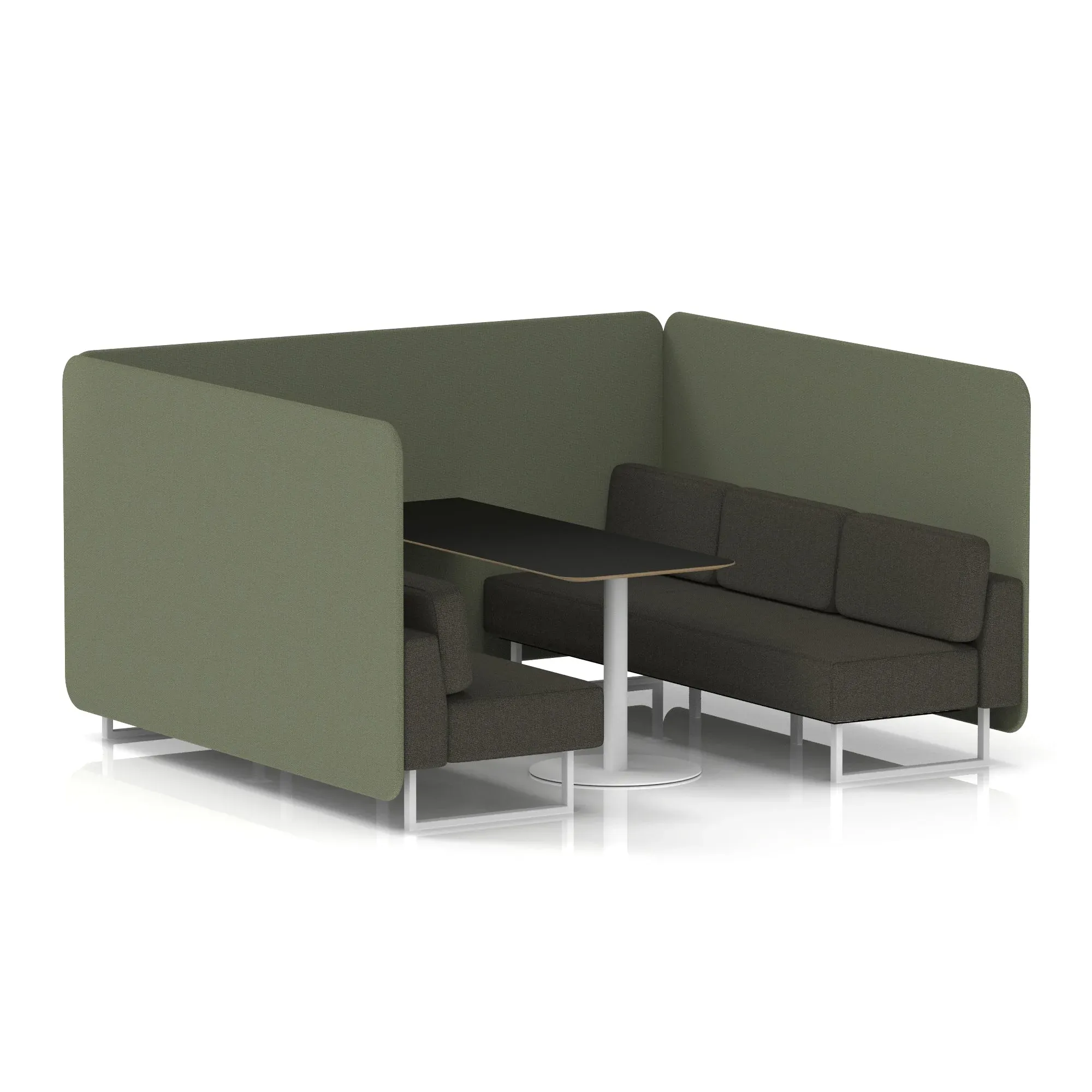 Brixworth Bench Booth With Black Table In Two Tone
