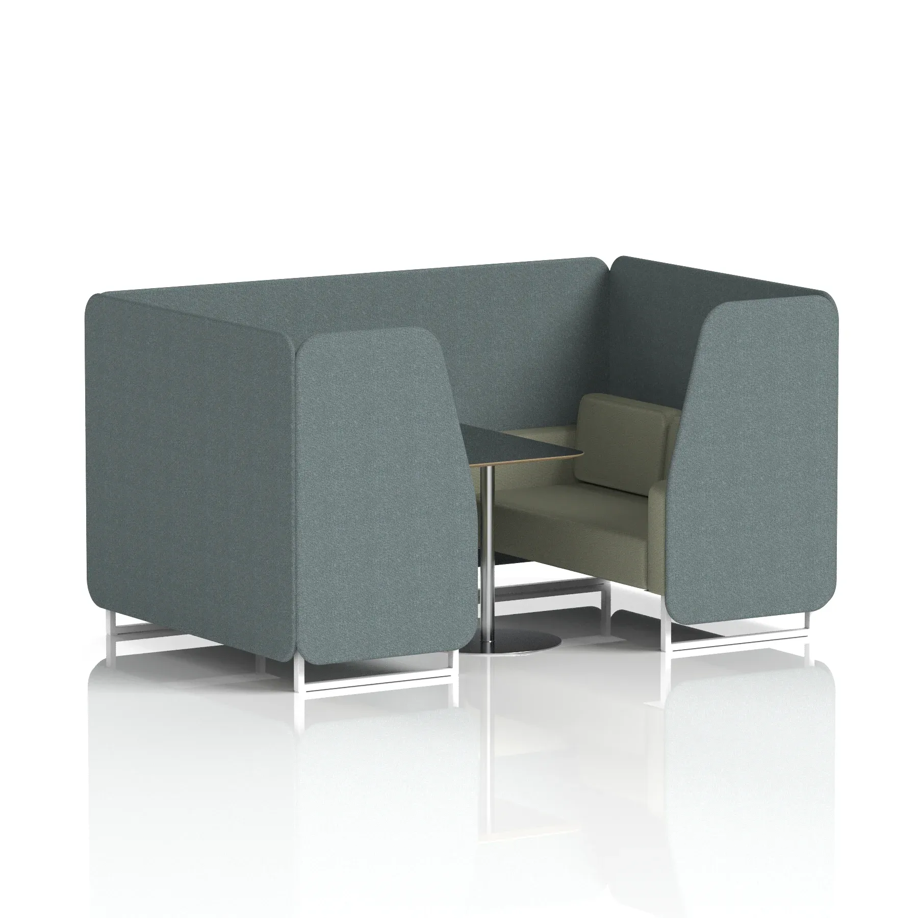 Brixworth Booth With Black Table In Two Tone
