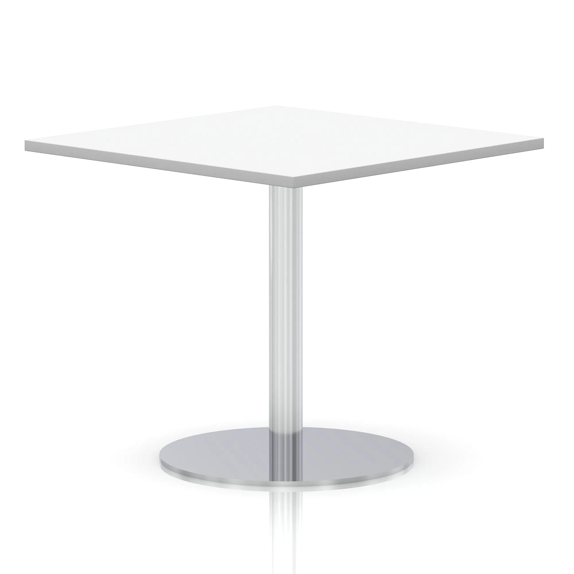 EE - Italia Square Poseur Table Silver Leg