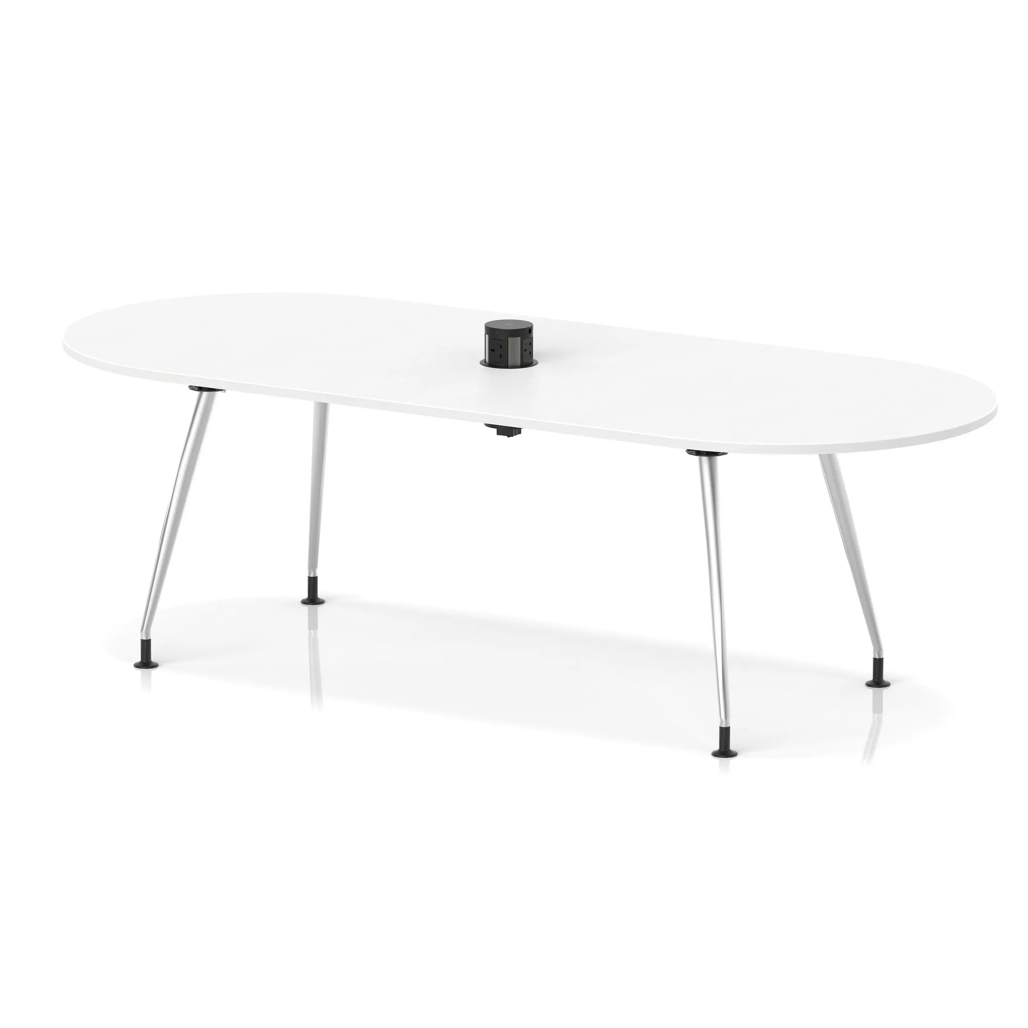 Impulse Volta Boardroom Table With Pop-up Power Module With Silver Leg Frame