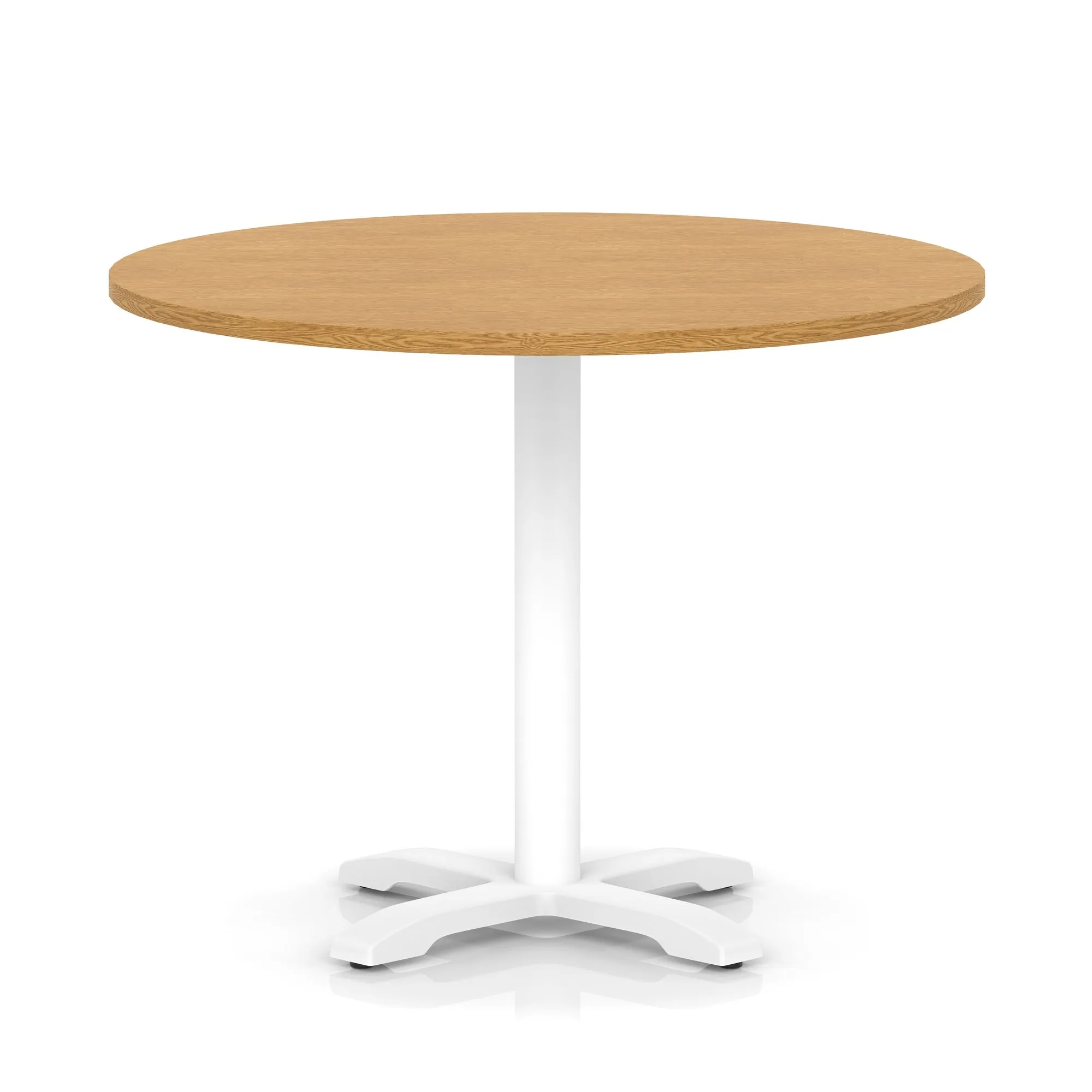 Italia Round Poseur Table With Cross Base White Leg