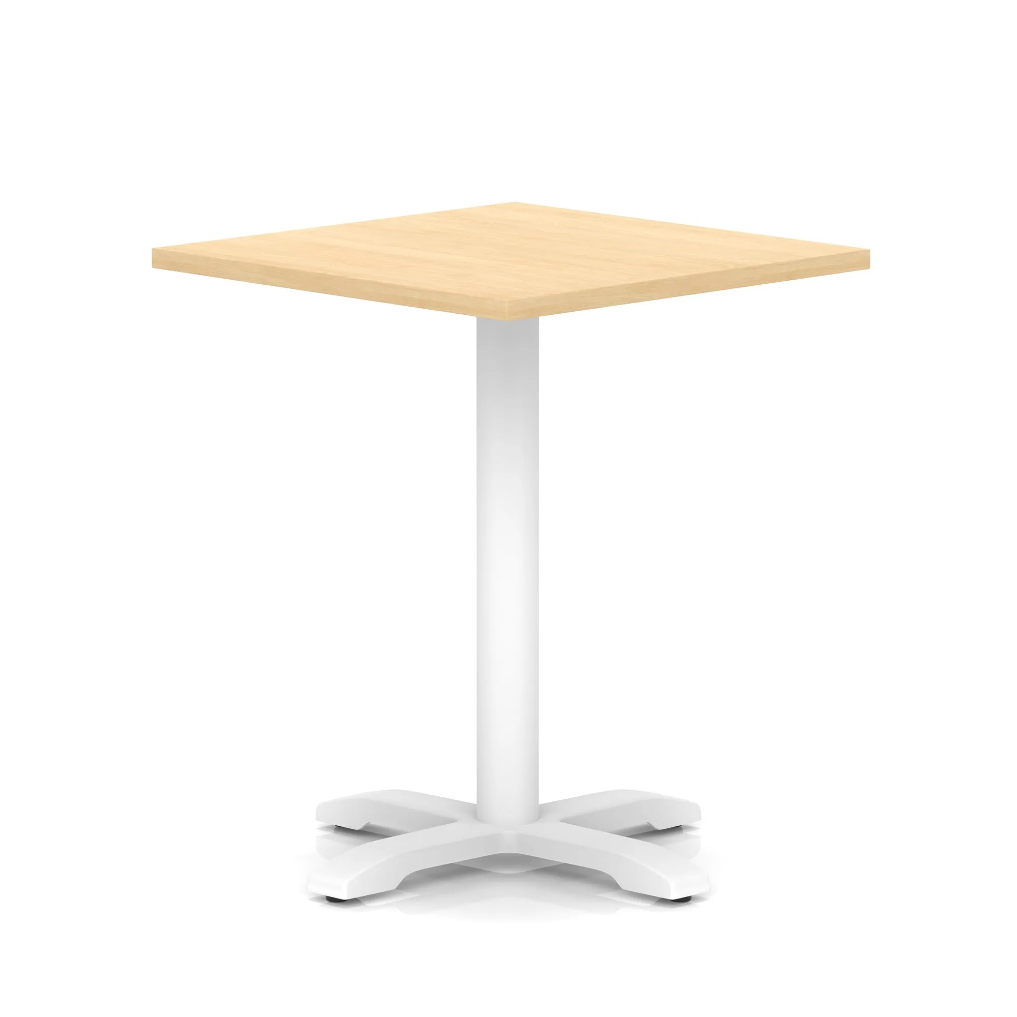 EE - Italia Square Poseur Table With Cross Base White Leg