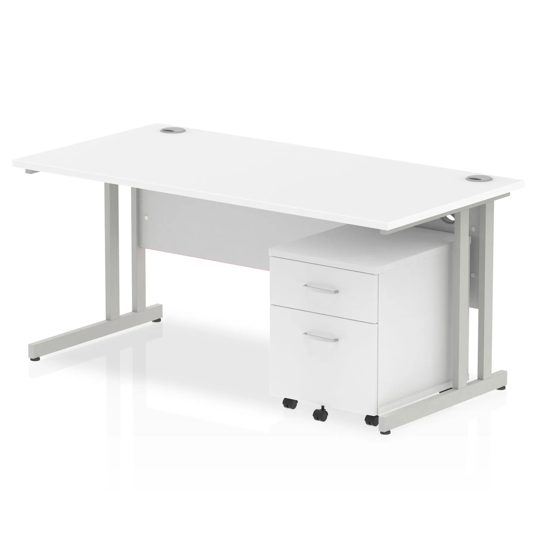 EE - Impulse 1600mm Cantilever Straight Desk With Mobile Pedestal