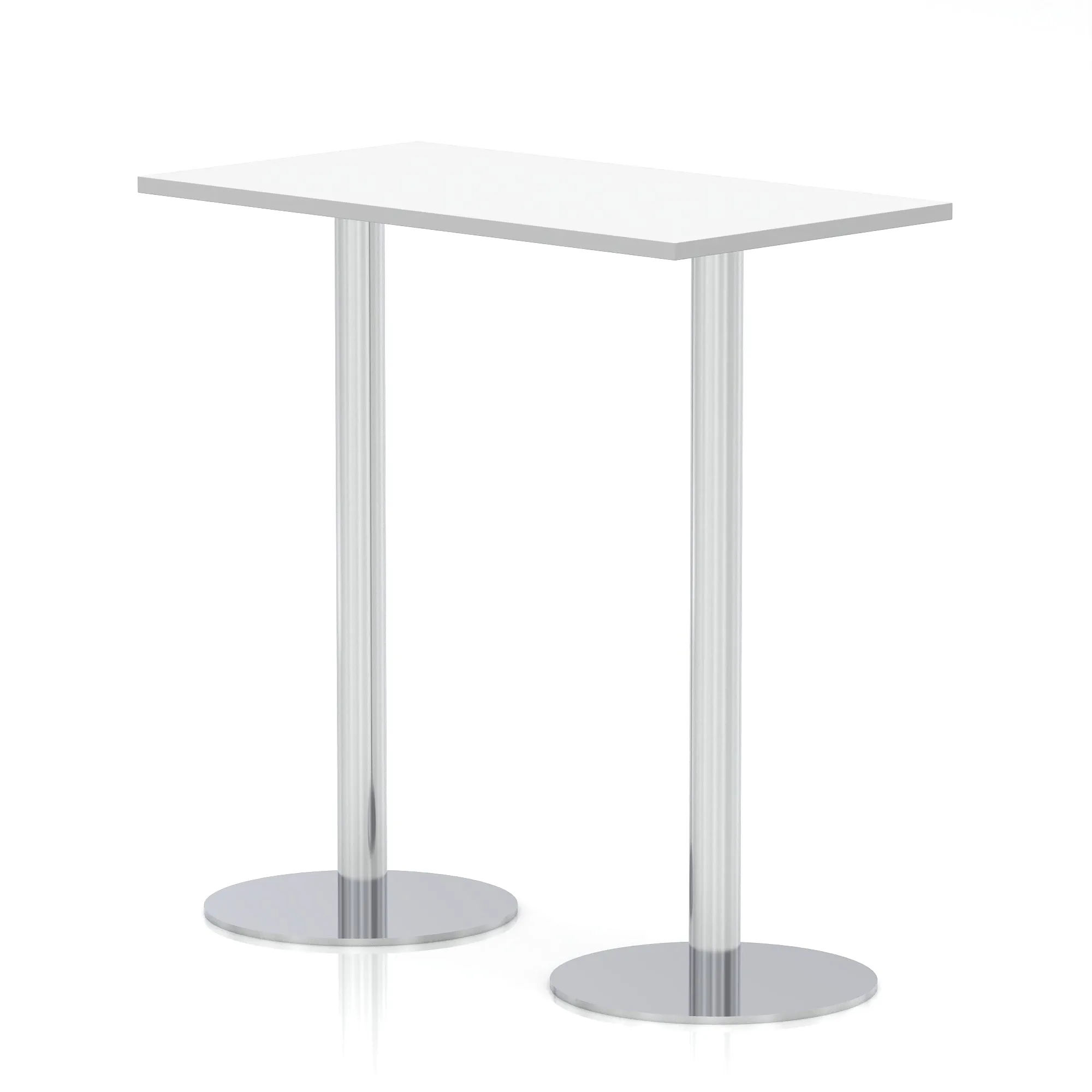 Italia Slimline Rectangular Poseur Table Silver Leg