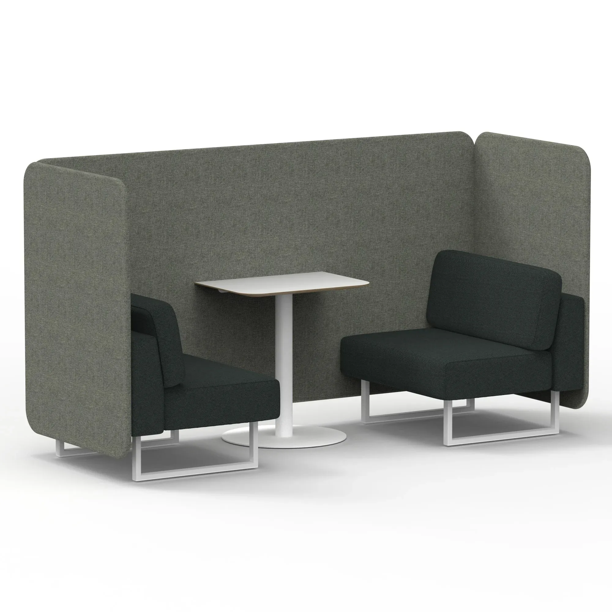 Brixworth Bench Booth With White Table In Two Tone