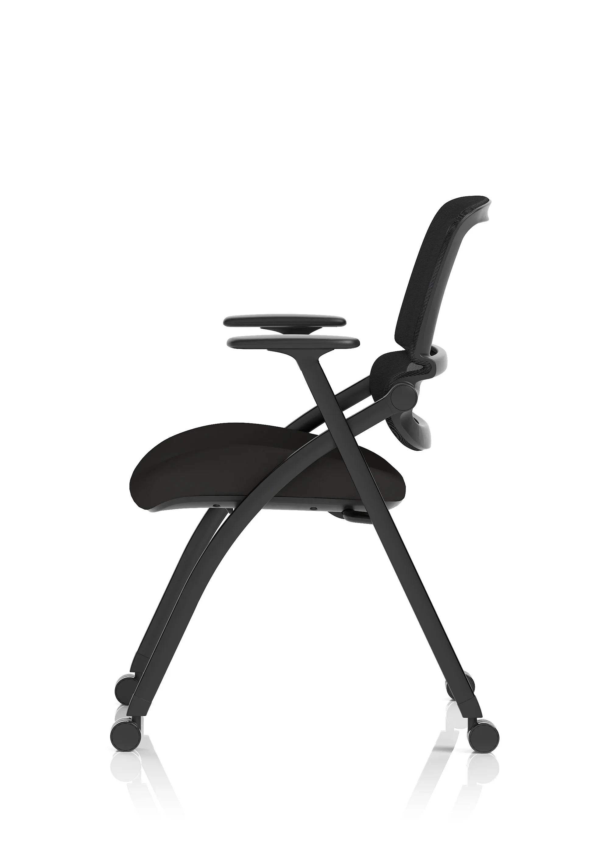 Capra Mesh Back Folding Office Training Chair With Sliding Arms