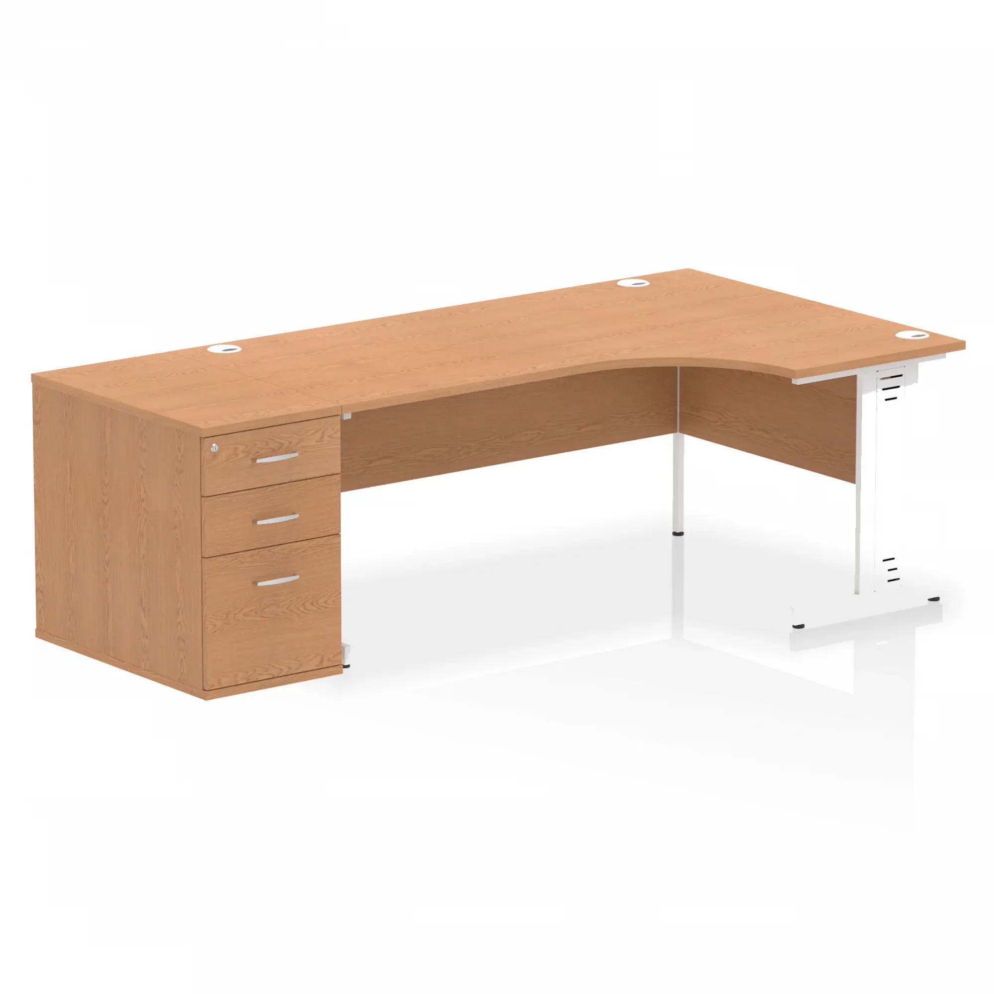 Impulse 1800mm Cable Managed Right Crescent Desk Workstation