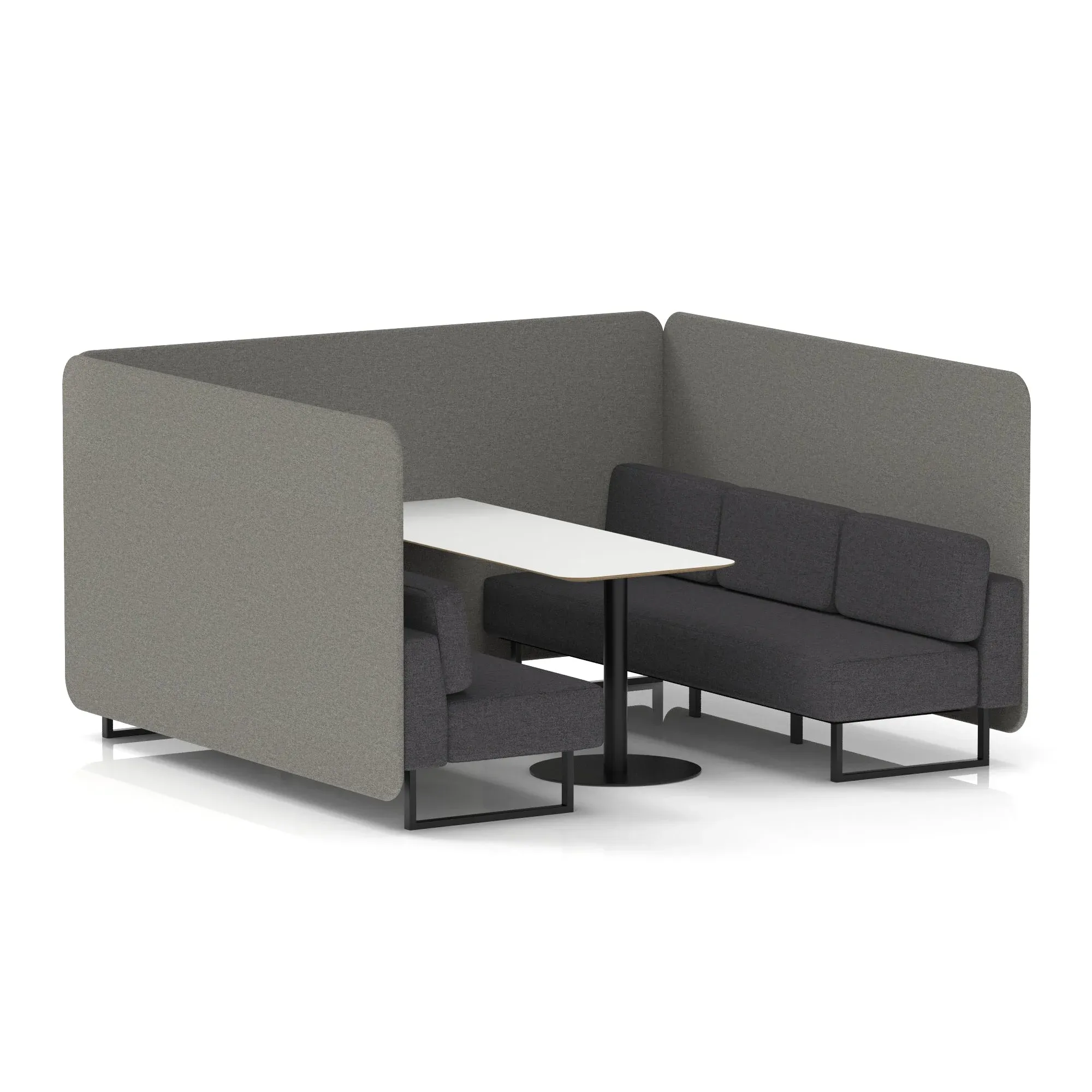 Brixworth Bench Booth With White Table In Two Tone