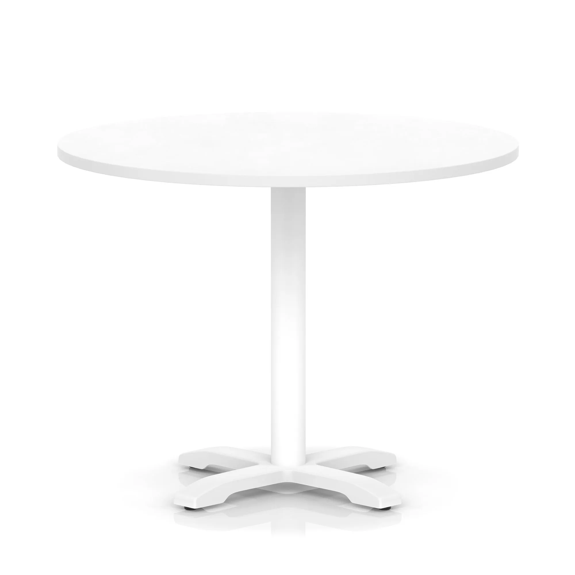 EE - Italia Round Poseur Table With Cross Base White Leg