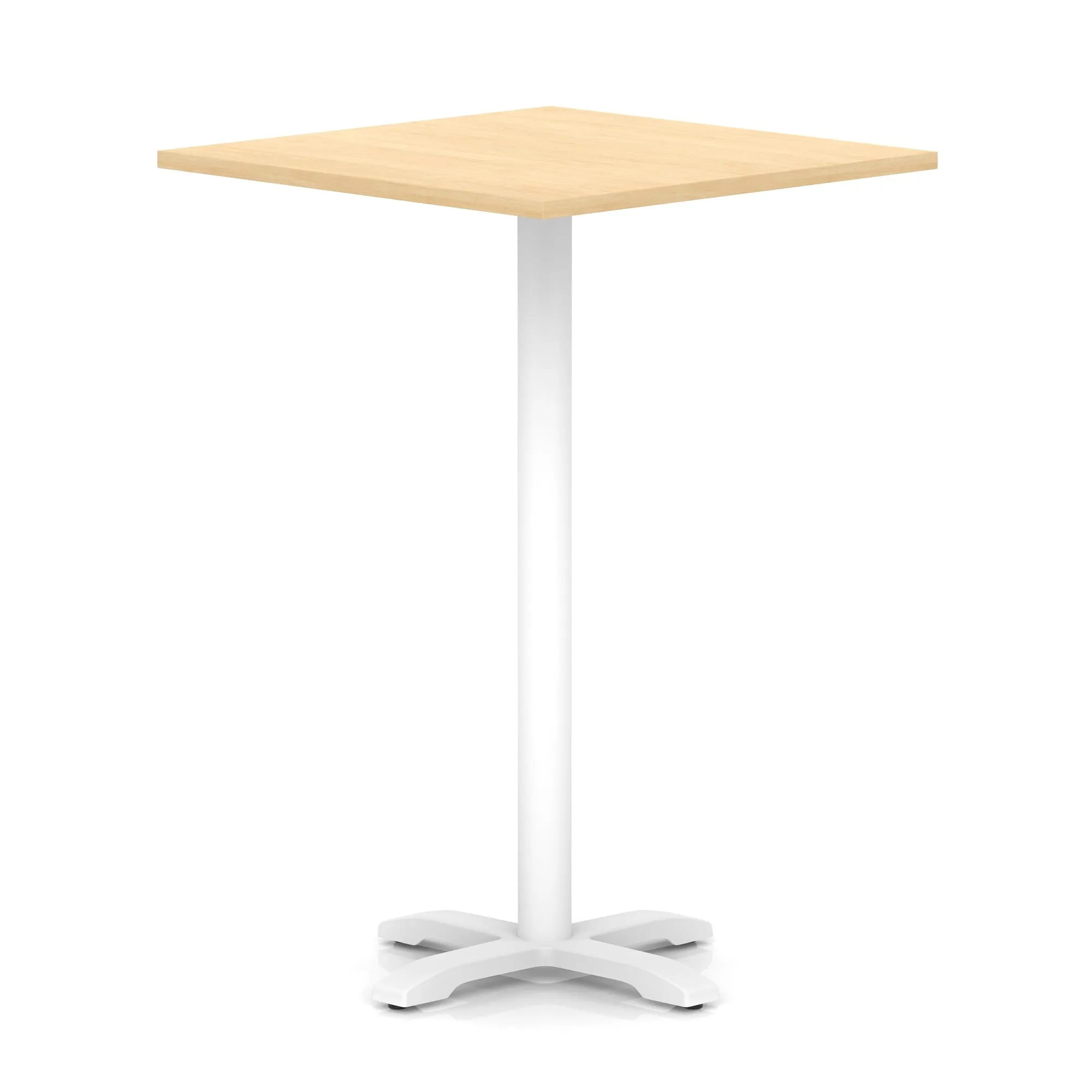 Italia Square Poseur Table With Cross Base White Leg