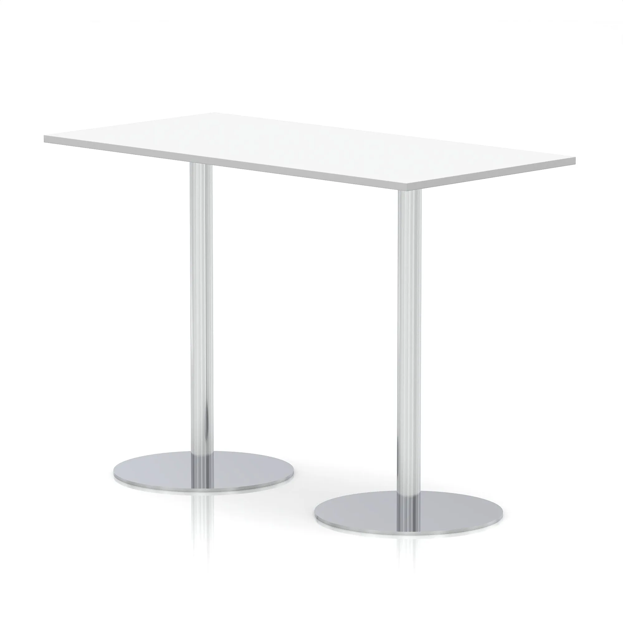 Italia Rectangular Poseur Table Silver Leg