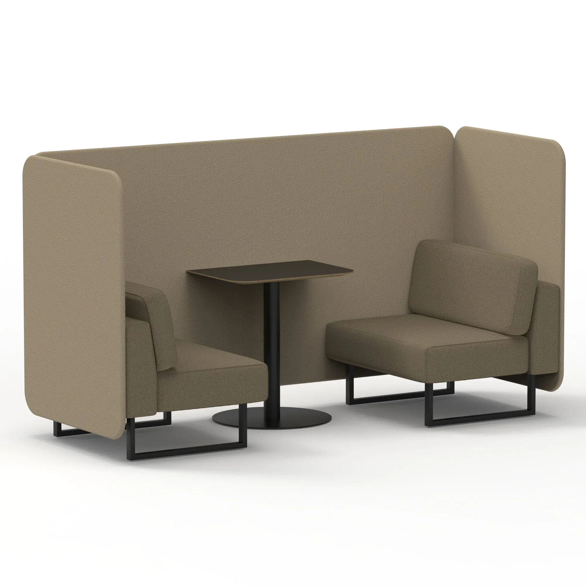 Brixworth Bench Booth With Black Table In Two Tone