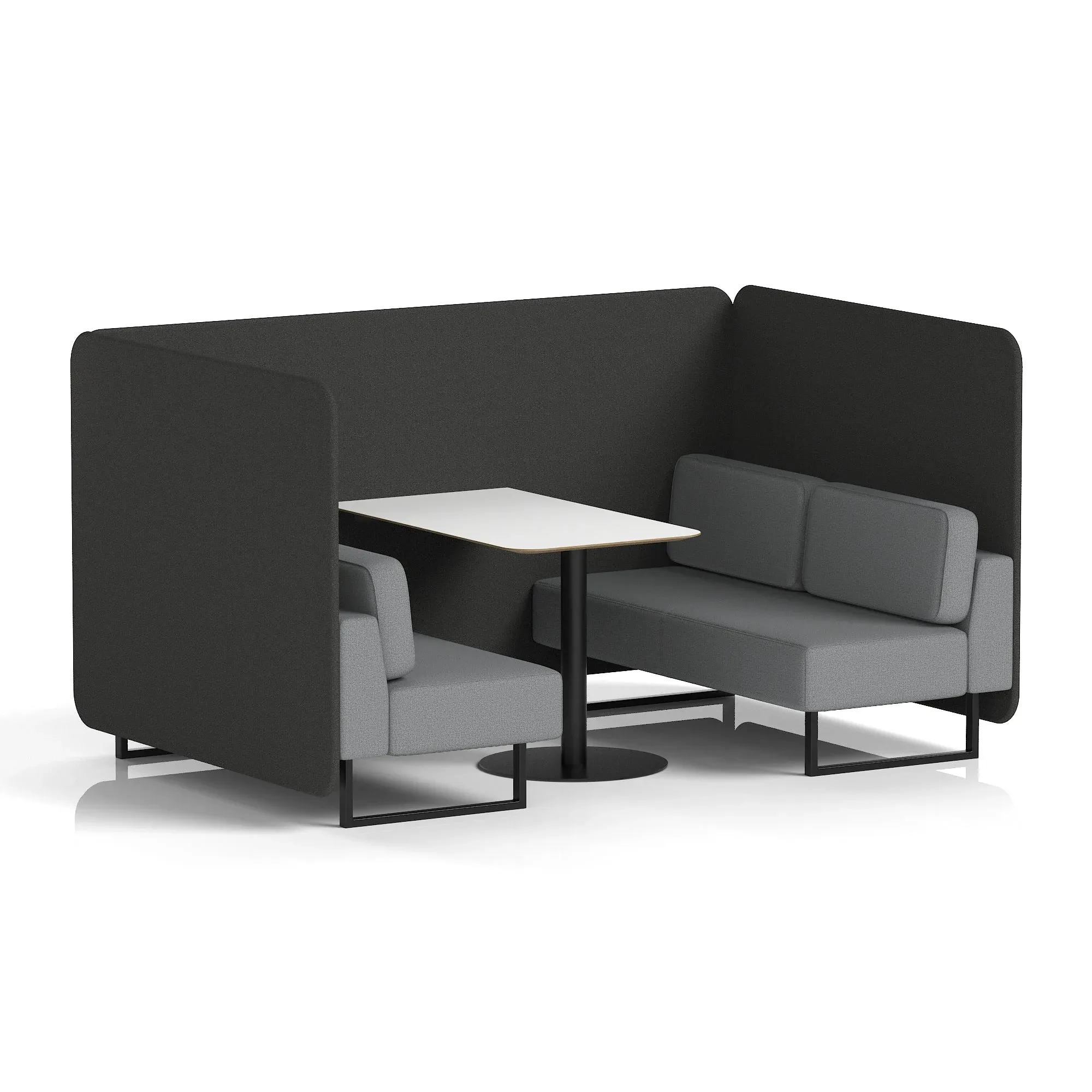 Brixworth Bench Booth With White Table In Two Tone