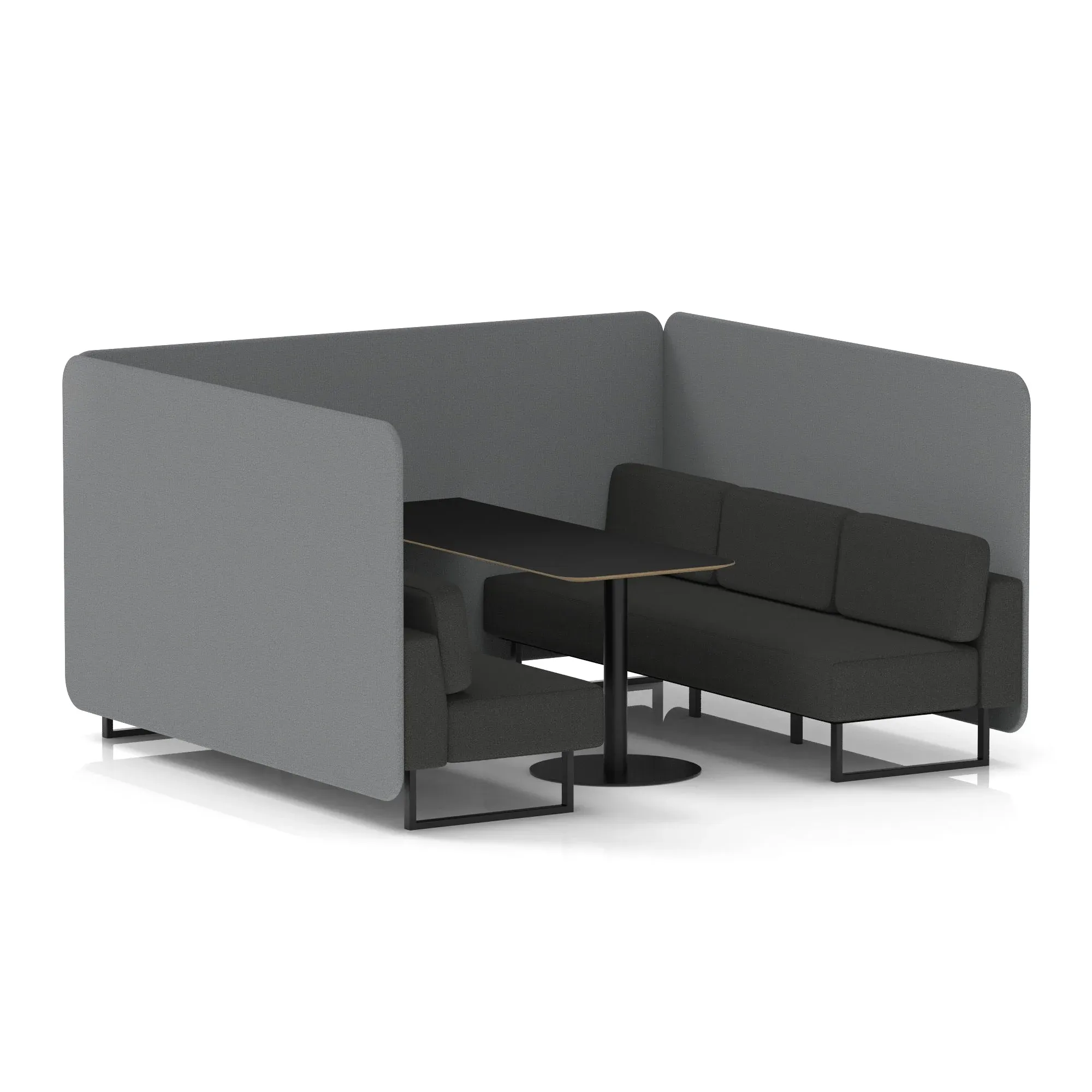 Brixworth Bench Booth With Black Table In Two Tone
