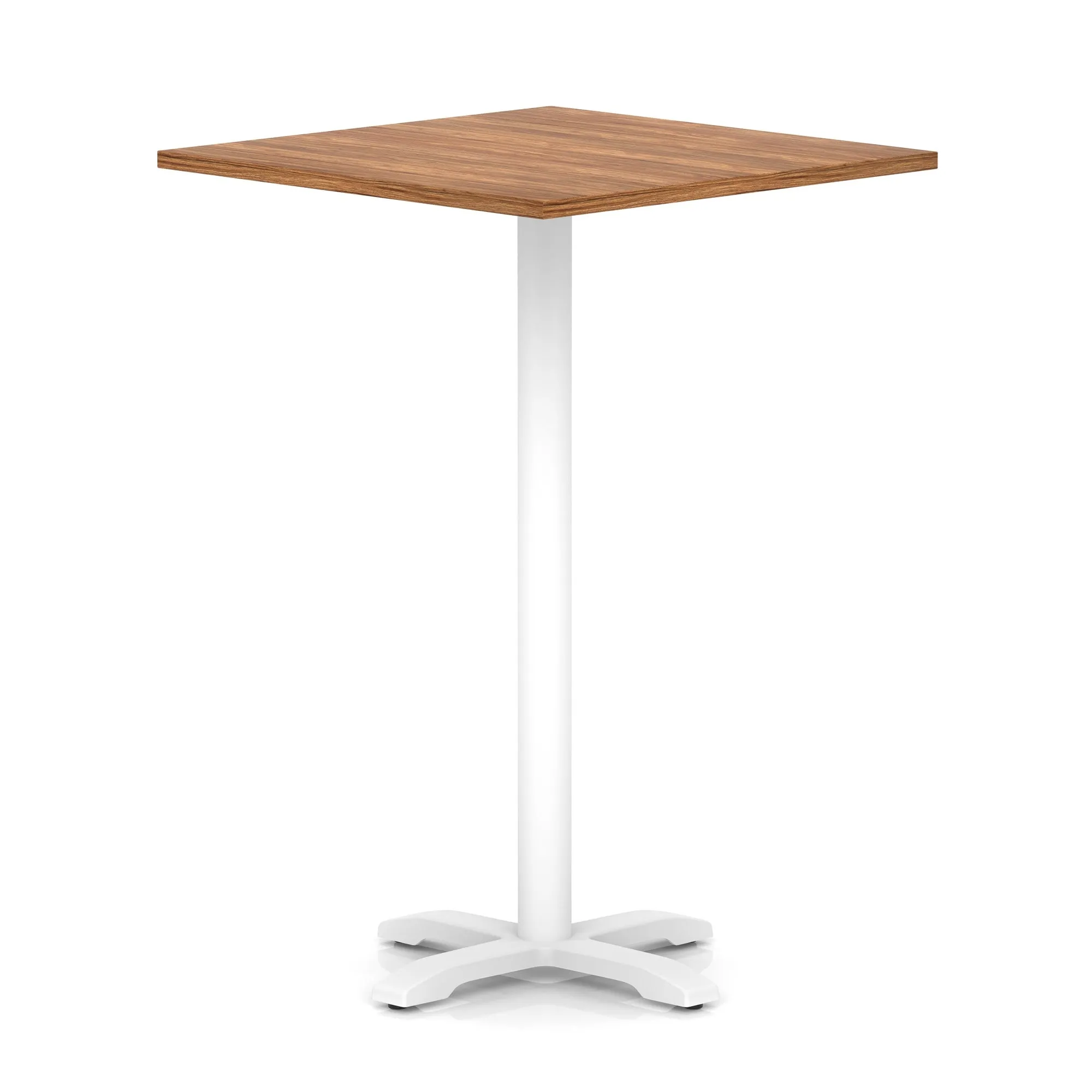 EE - Italia Square Poseur Table With Cross Base White Leg