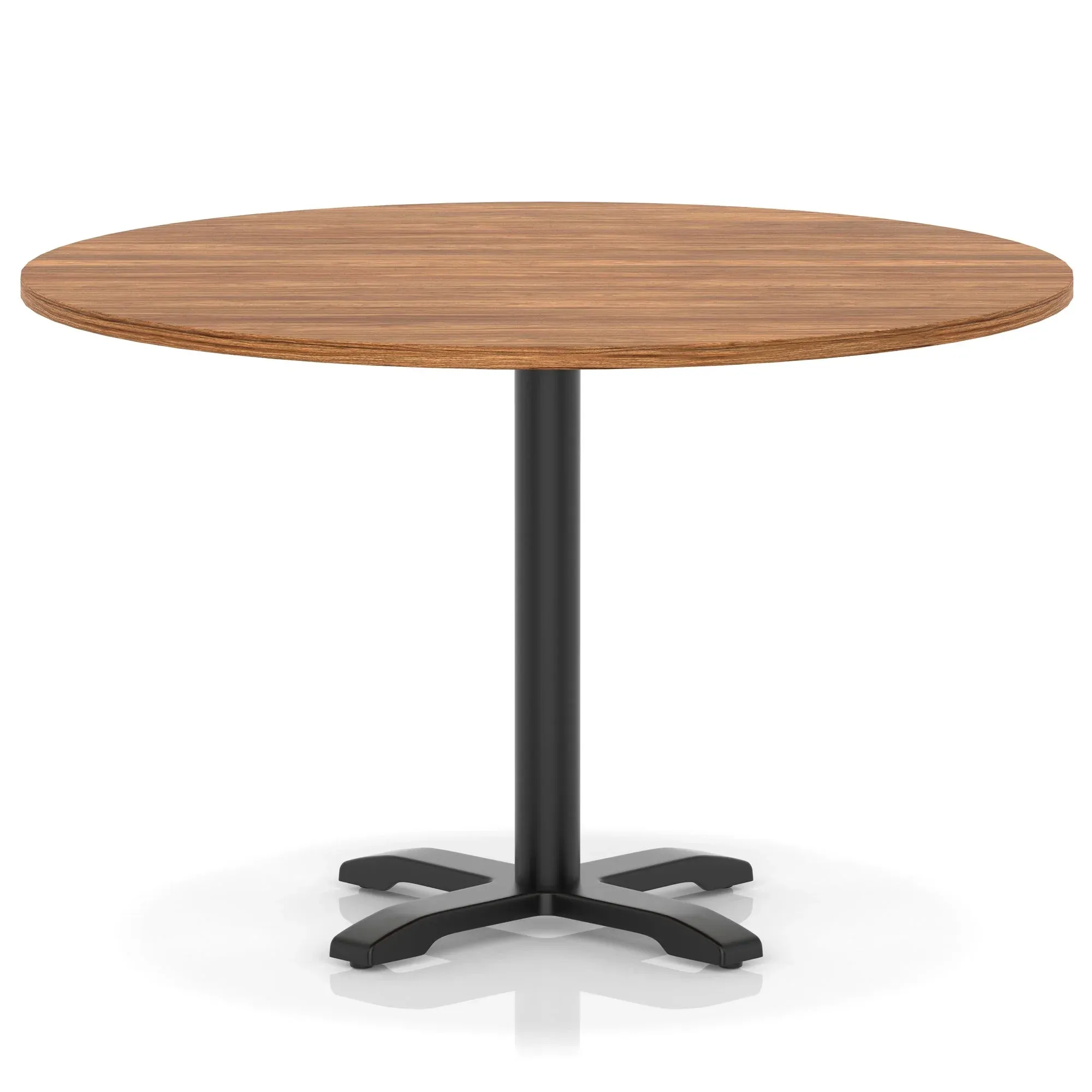 Italia Round Poseur Table With Cross Base Black Leg