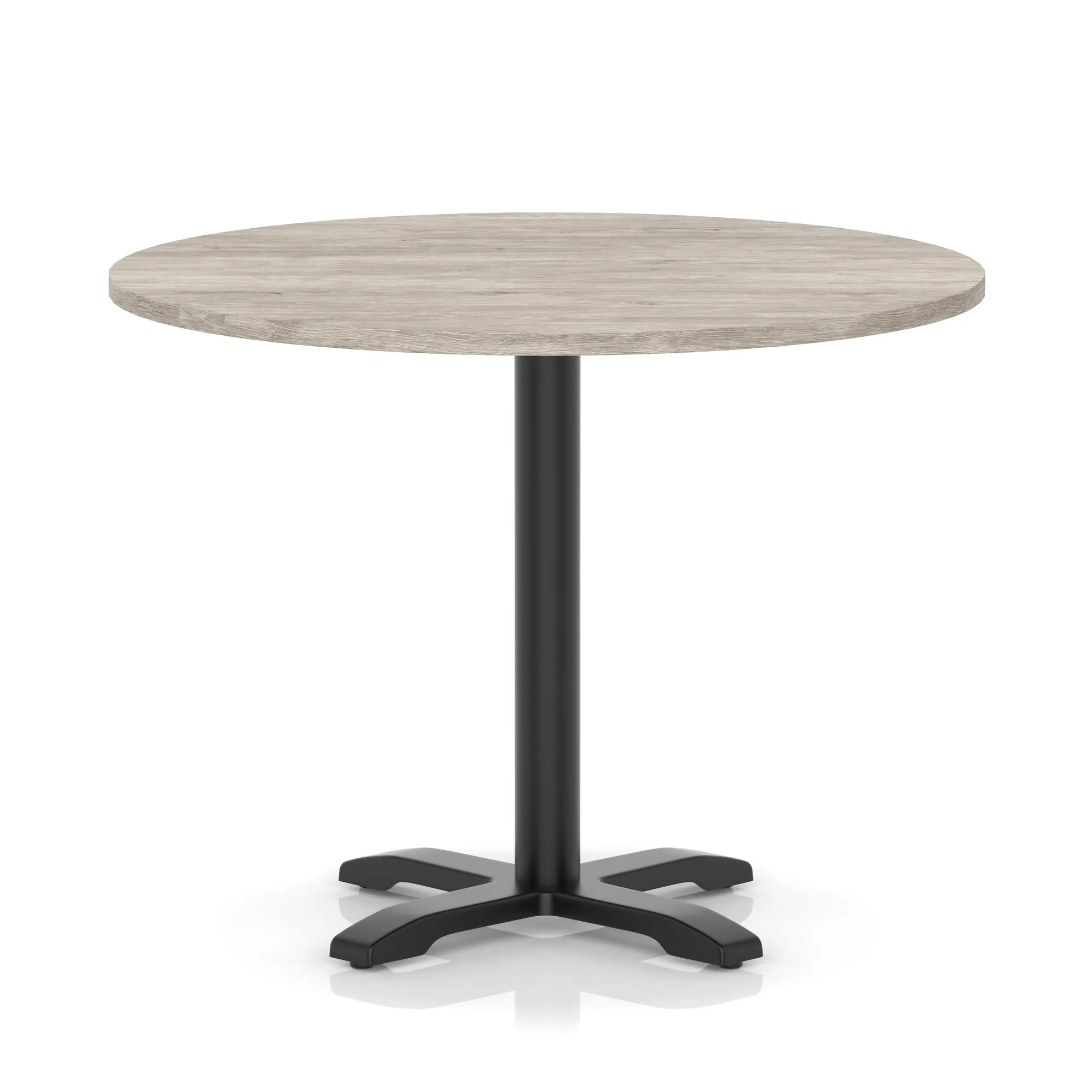 Italia Round Poseur Table With Cross Base Black Leg