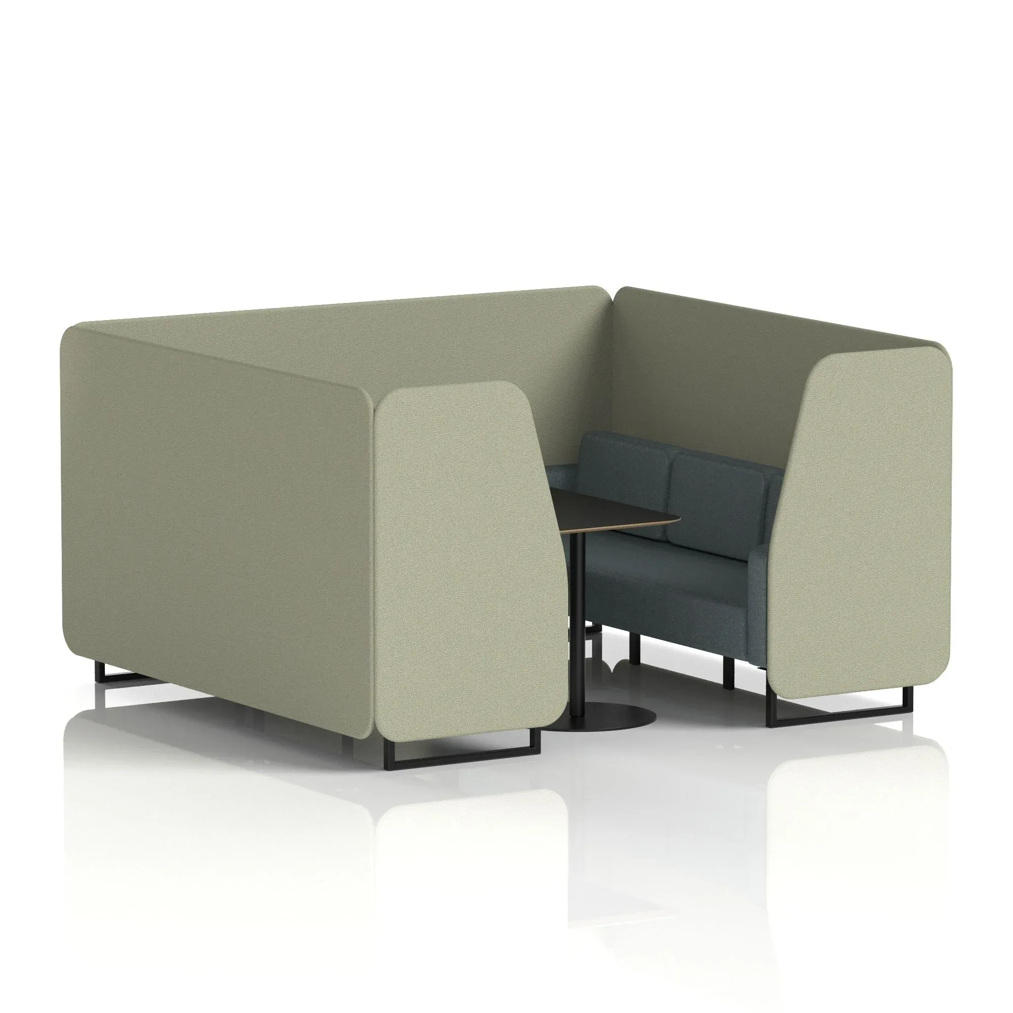 Brixworth Booth With Black Table In Two Tone