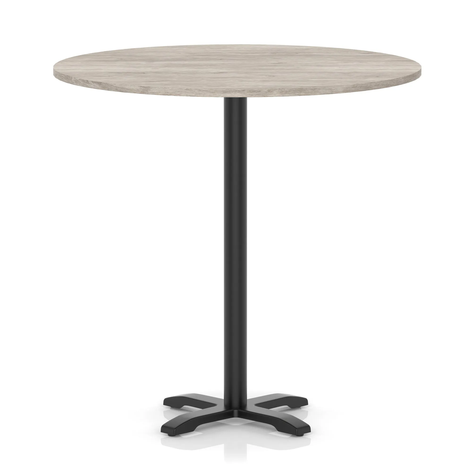 Italia Round Poseur Table With Cross Base Black Leg