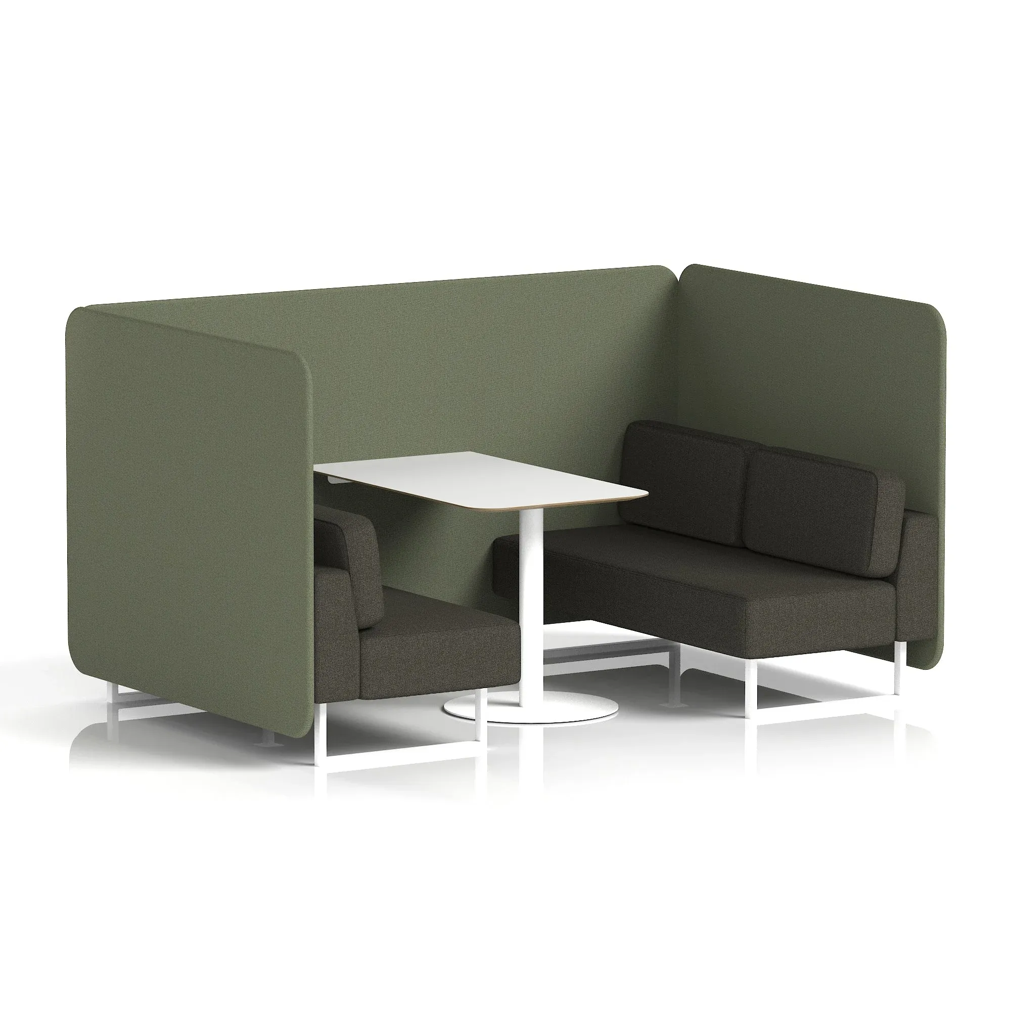 Brixworth Bench Booth With White Table In Two Tone