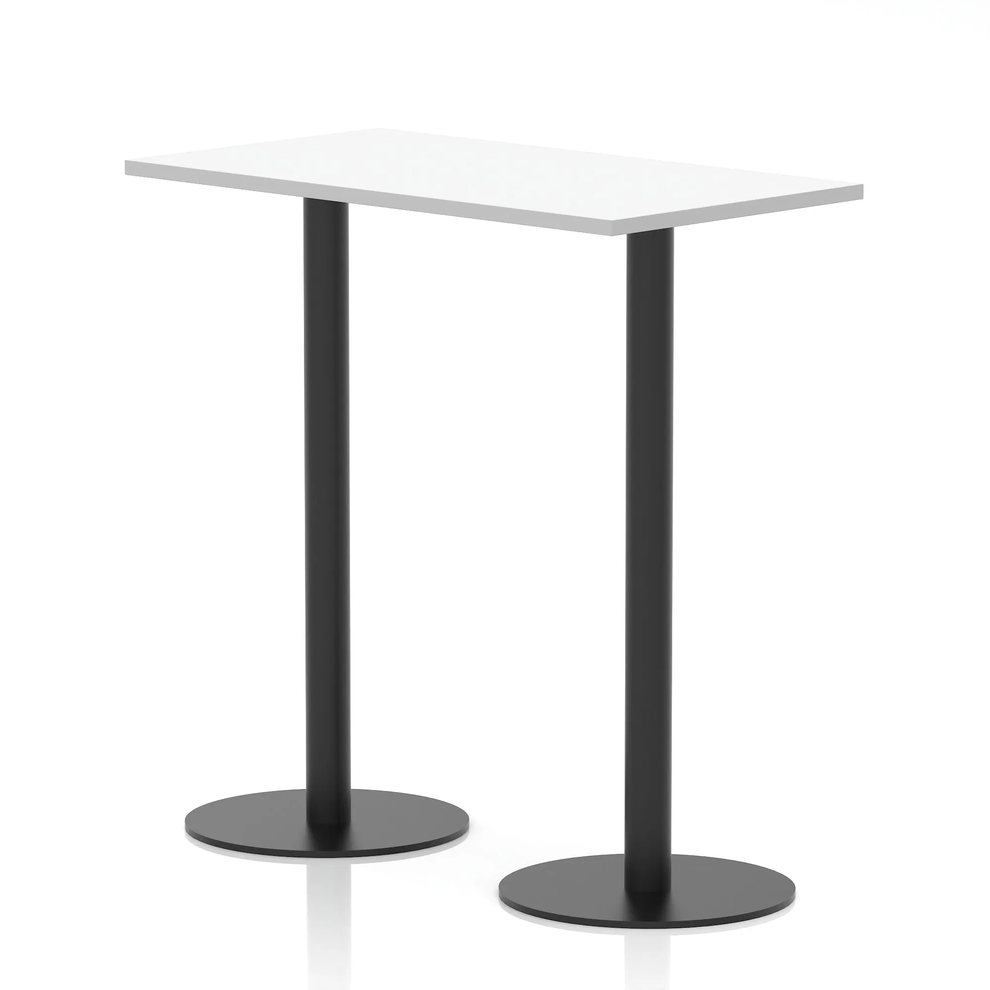 Italia Slimline Rectangular Poseur Table Black Leg