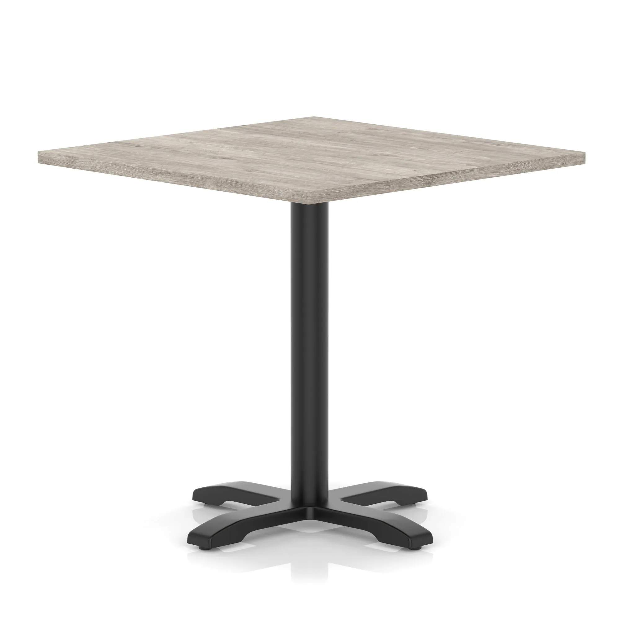 Italia Square Poseur Table With Cross Base Black Leg