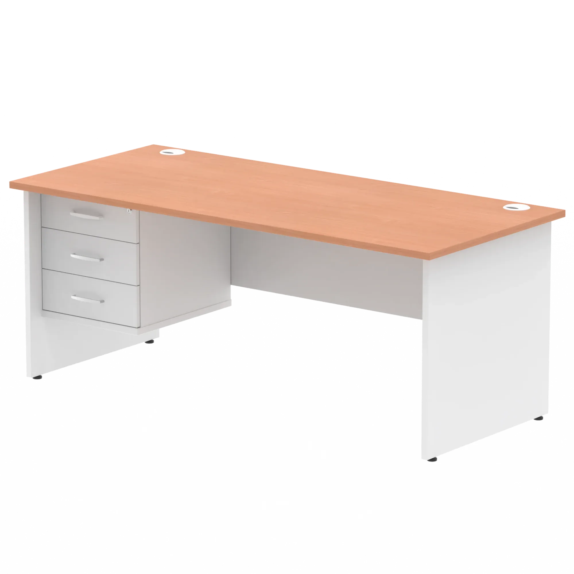 Impulse 1800mm Panel End Straigh Desk With Single Fixed Pedestal