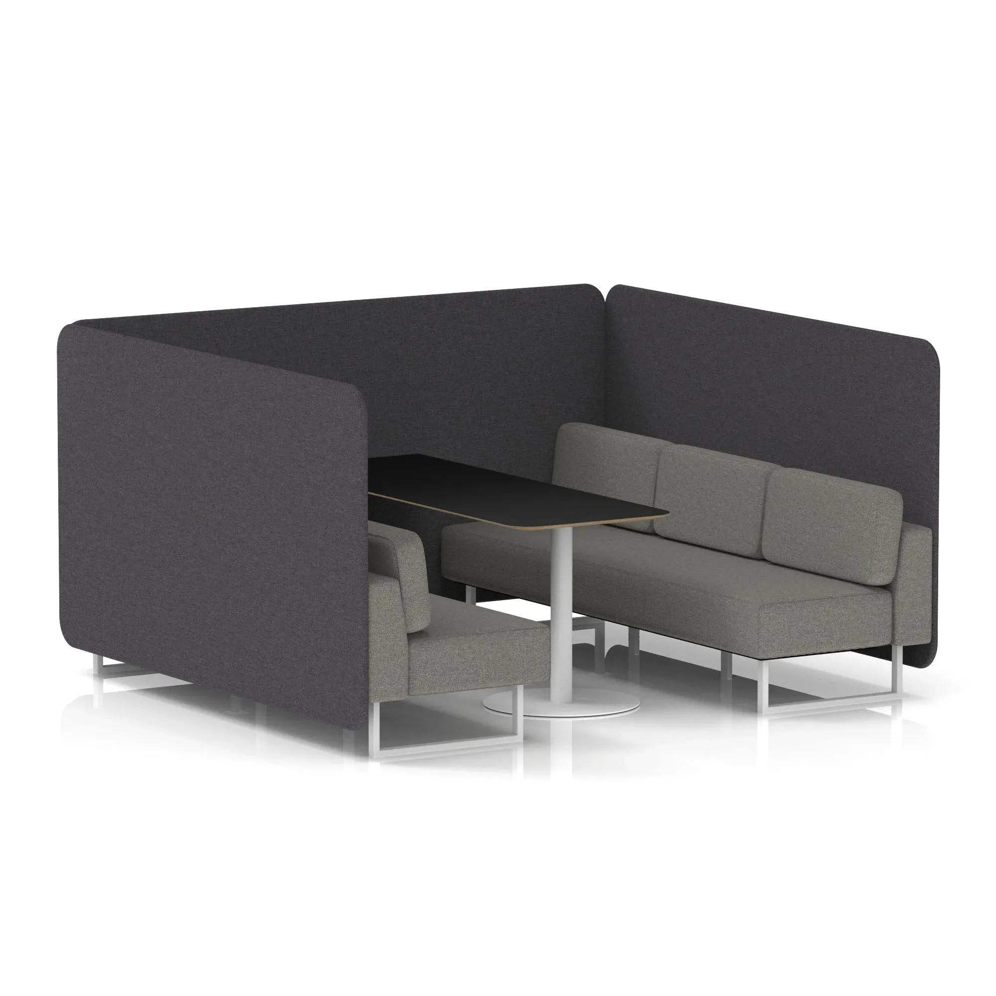 Brixworth Bench Booth With Black Table In Two Tone